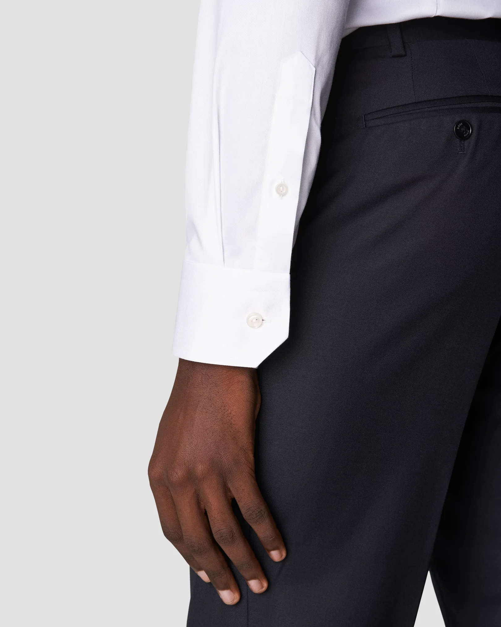 White Stretch Twill Shirt - Eton