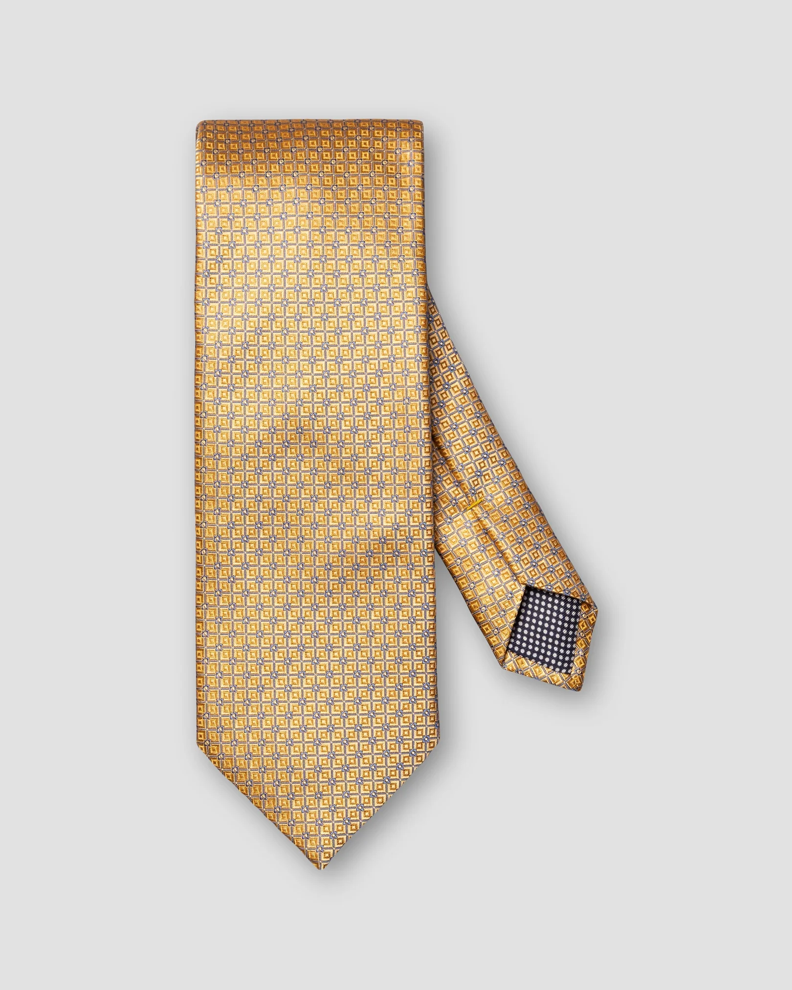 Eton - geometric woven silk tie yellow geometric woven silk tie