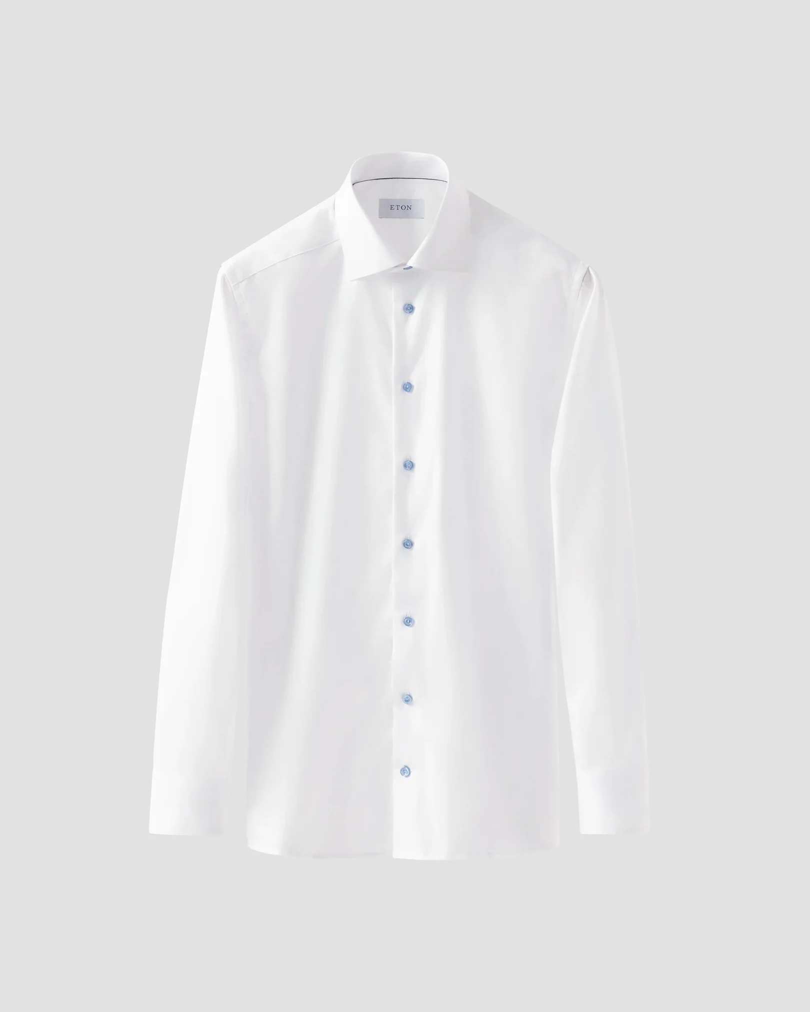 Eton - white twill shirt blue details cutaway