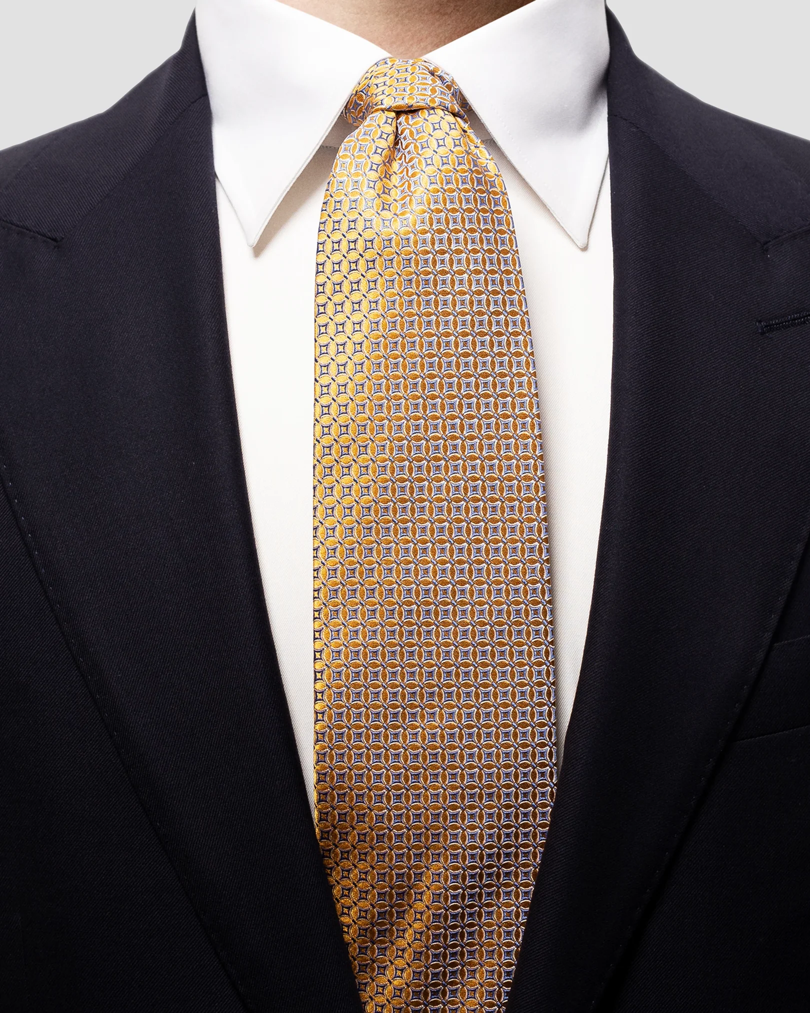 Eton - yellow woven flower tie