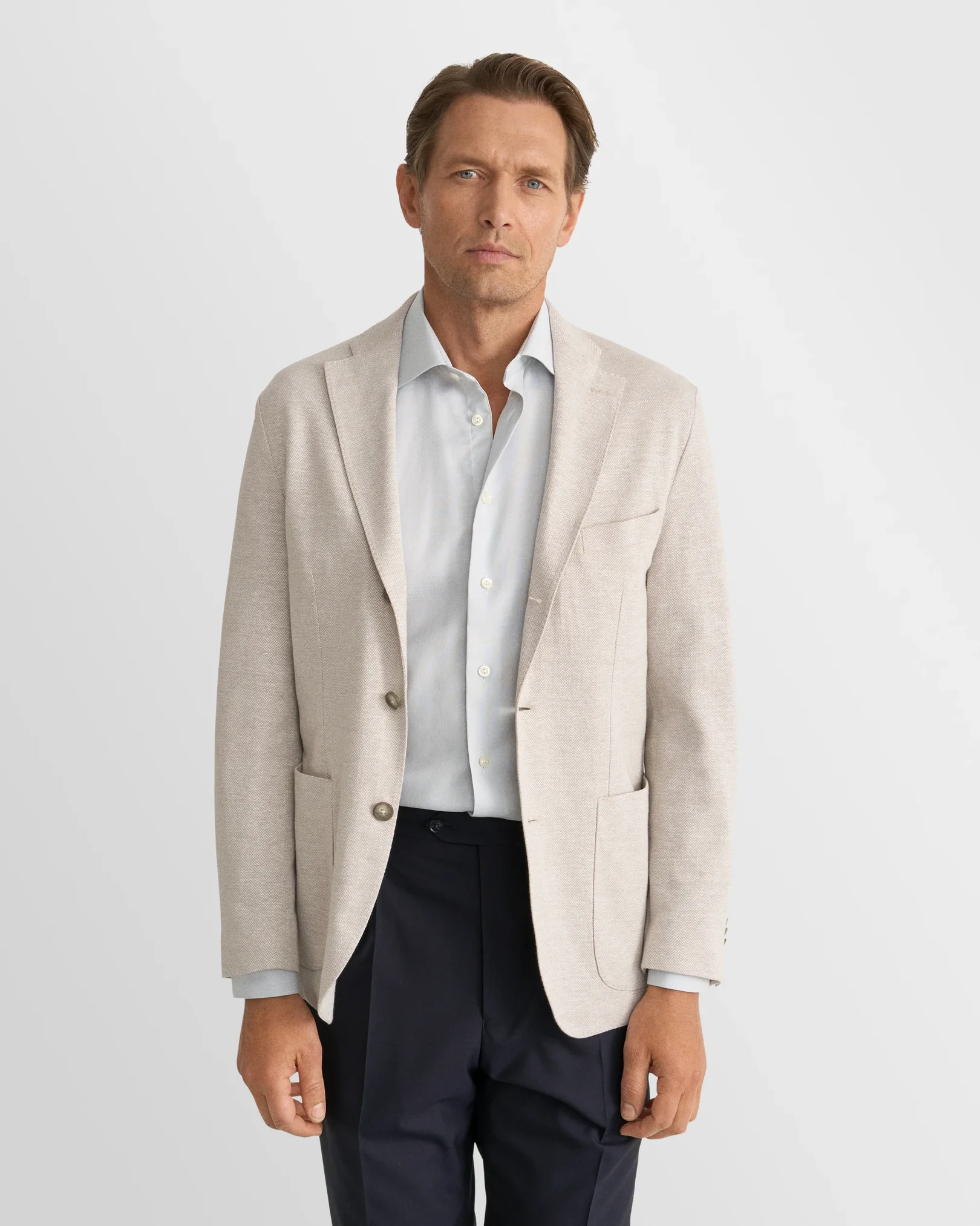 Eton - Light grey Melange Semi Solid Fine Twill Shirt