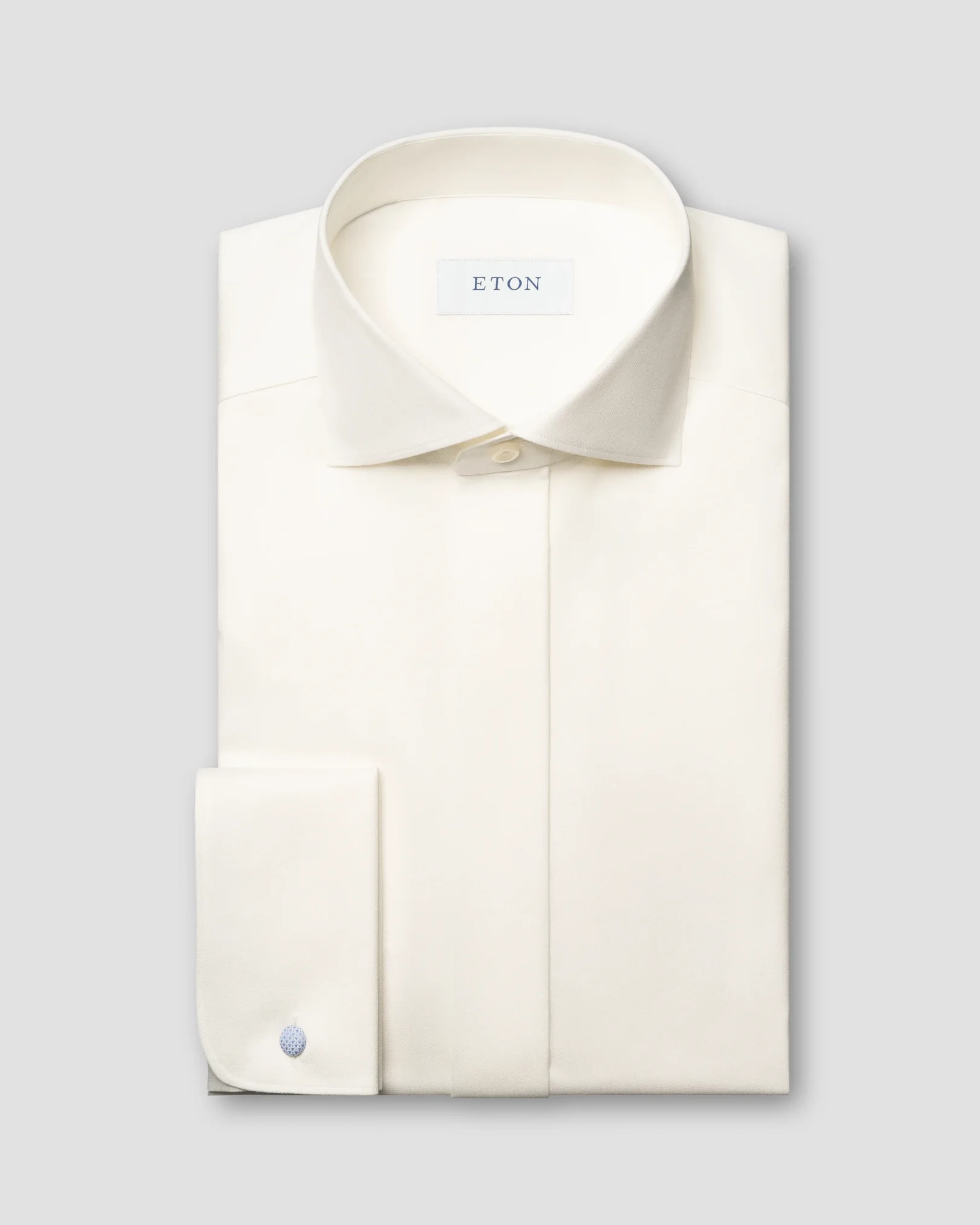 Eton - white wide spread collar rounded french
