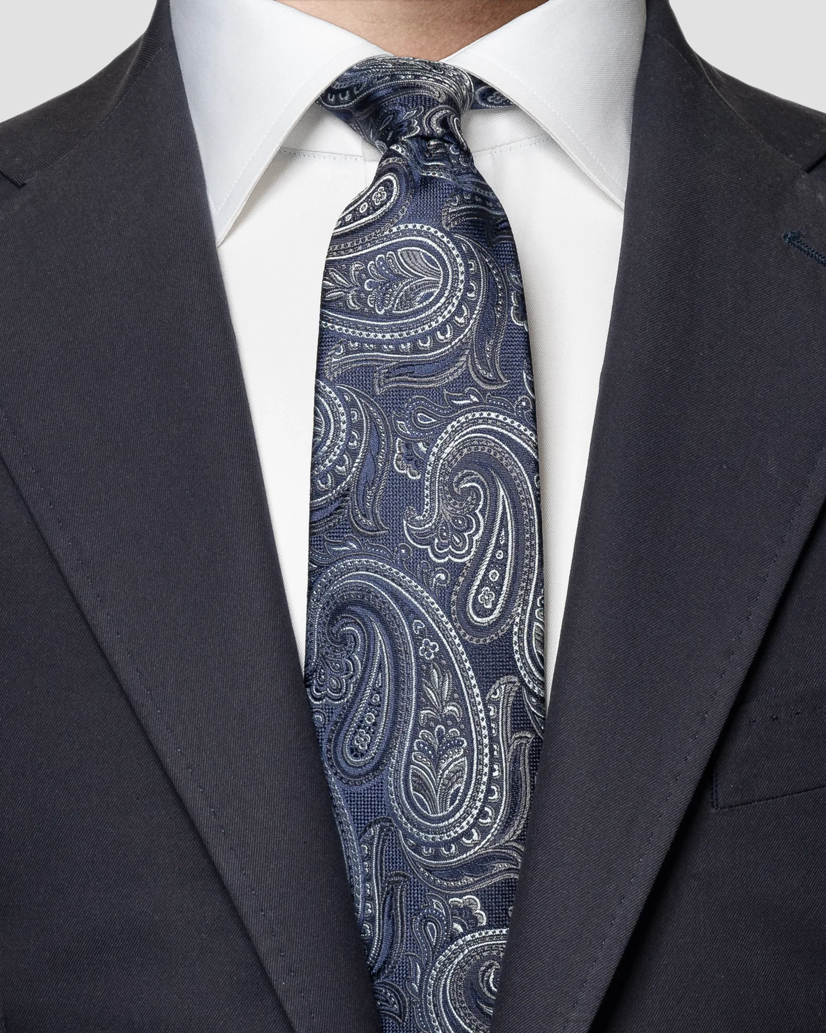 Eton - navy blue jacquard weave