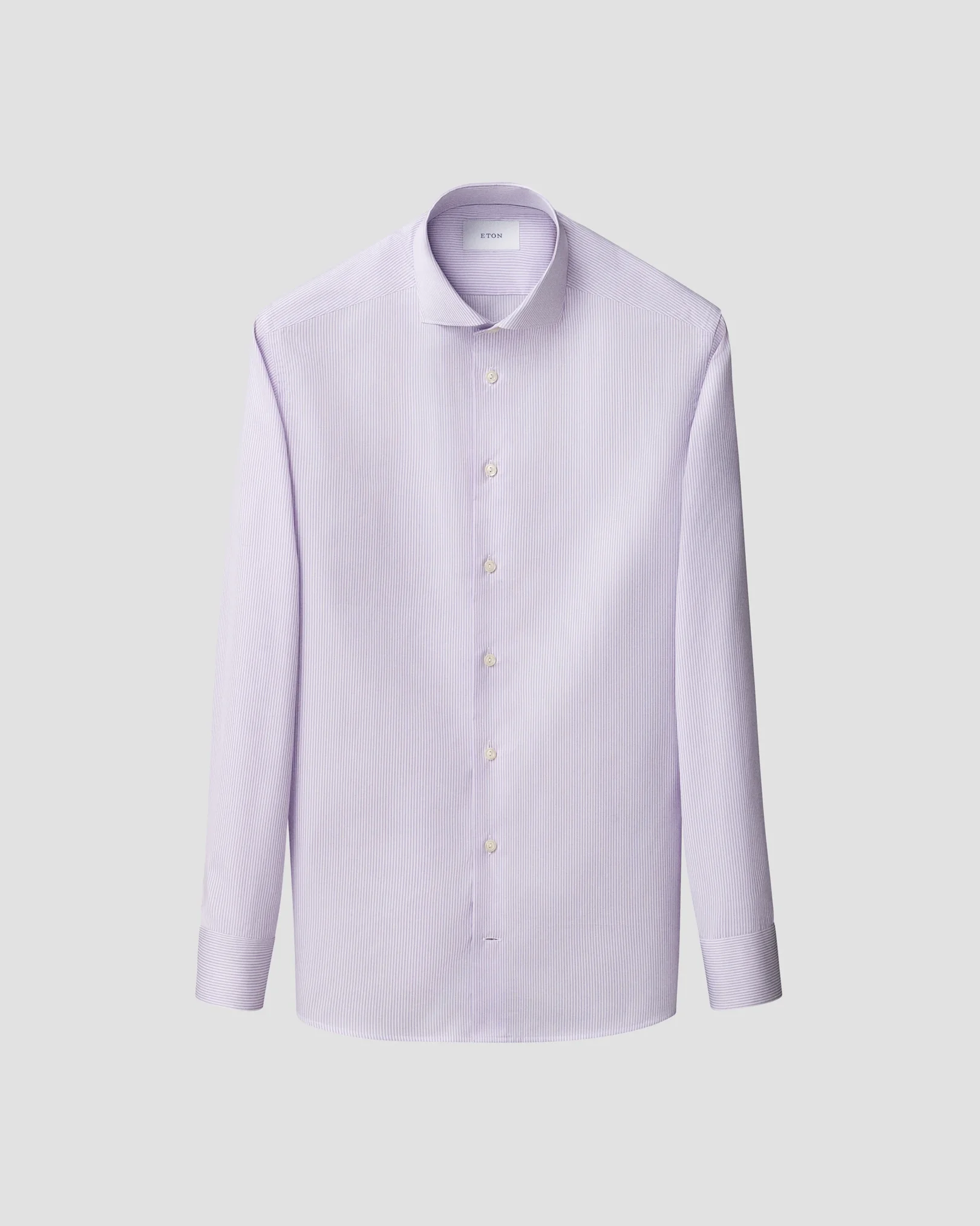 Eton - light purple striped melange twill shirt