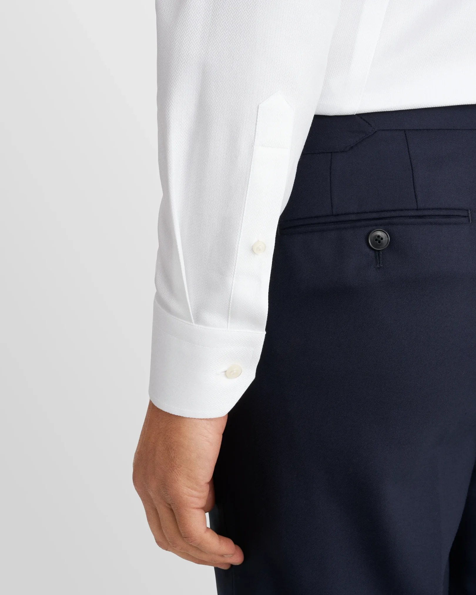 Eton - white herringbone signature twill shirt