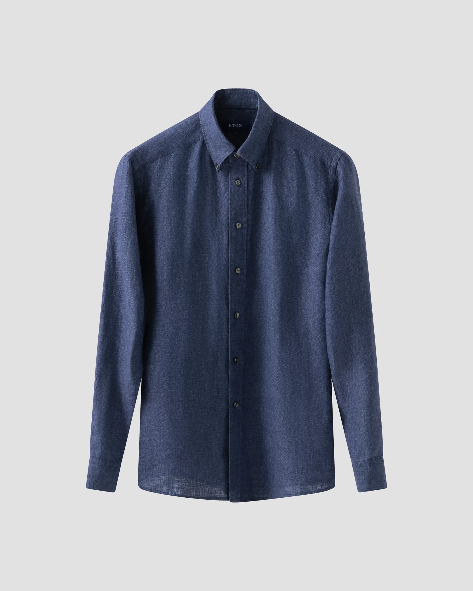 Eton - solid navy linen shirt button down