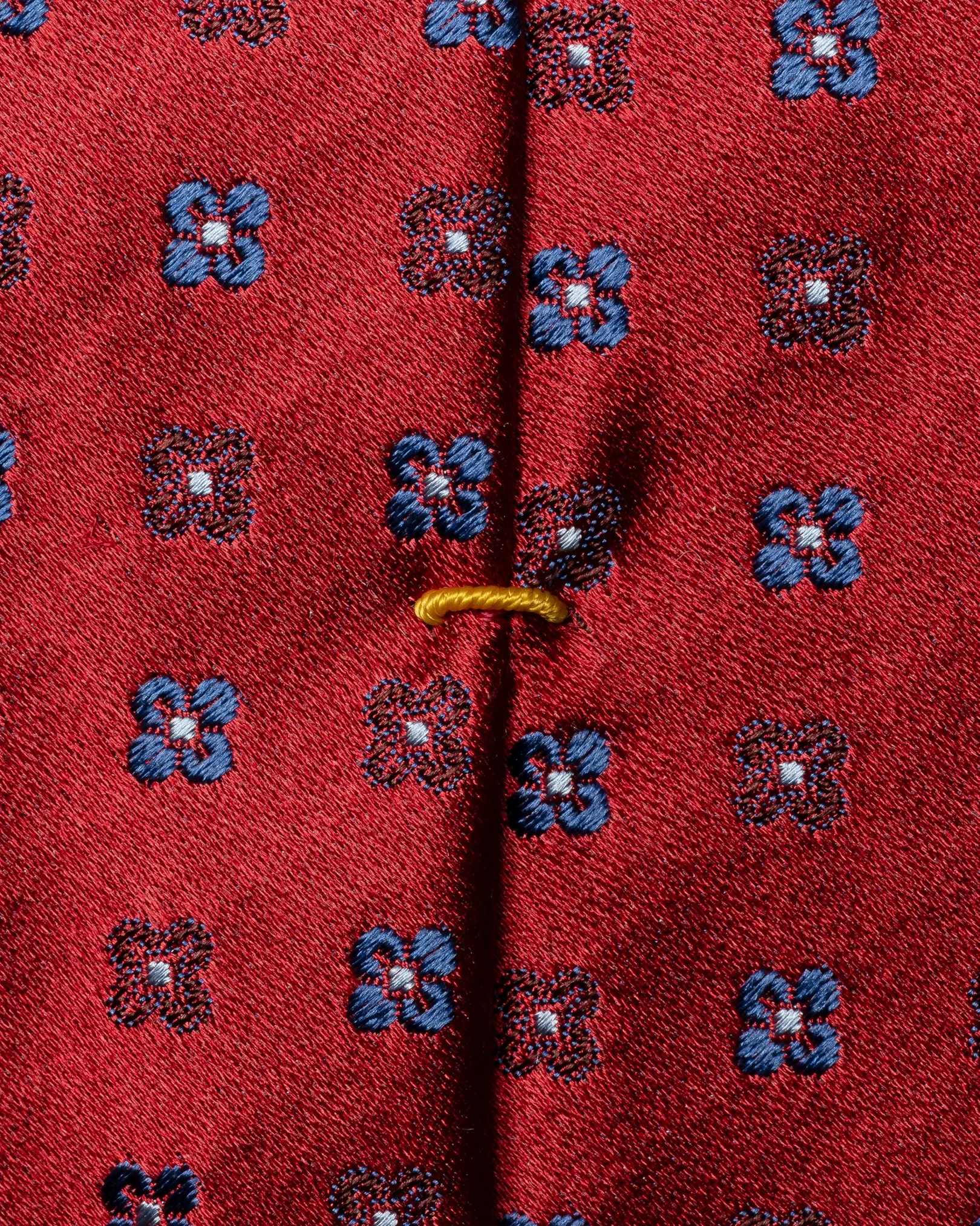 Eton - micro floral woven silk tie dark red micro floral woven silk tie