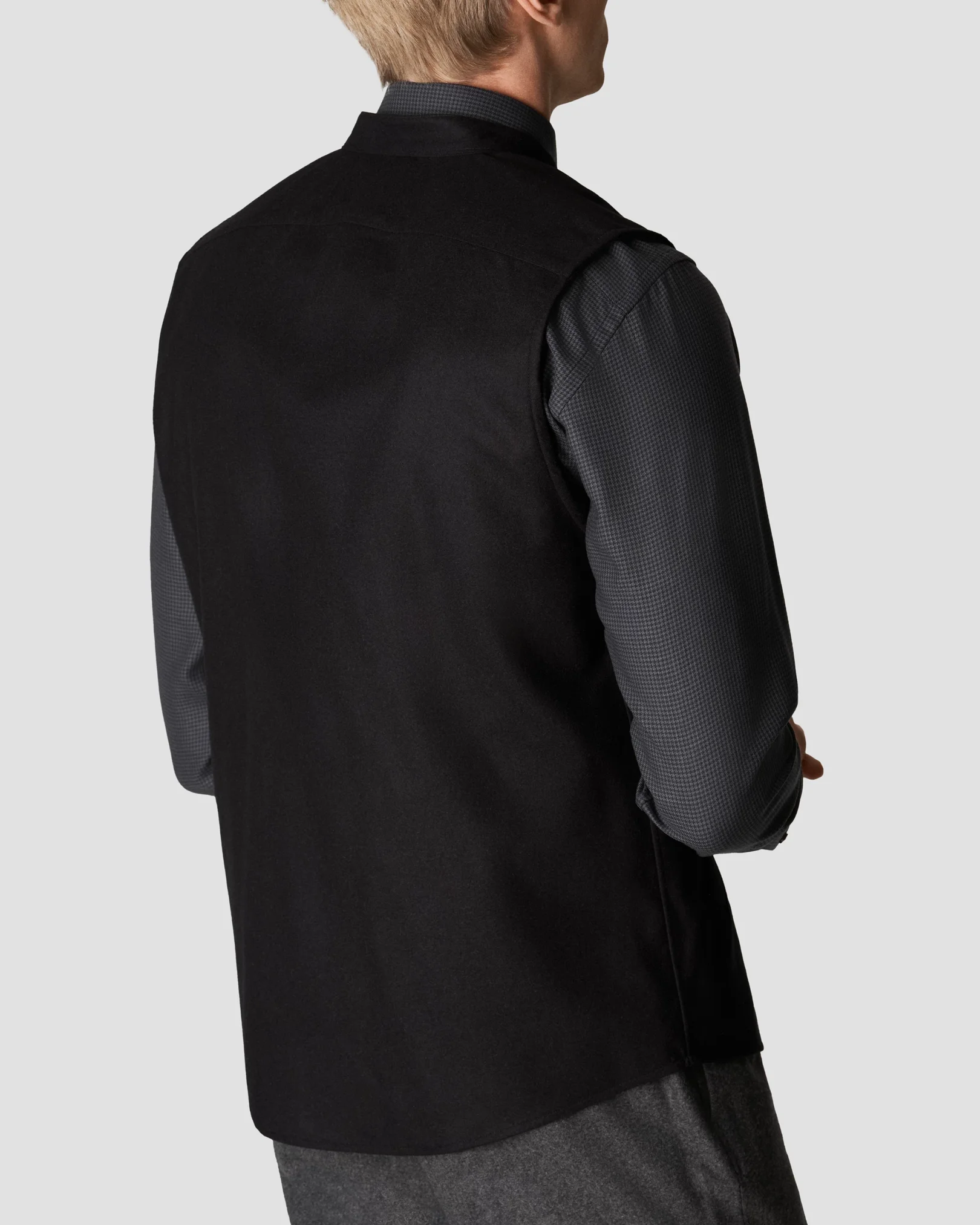 Eton - black twill wool vest