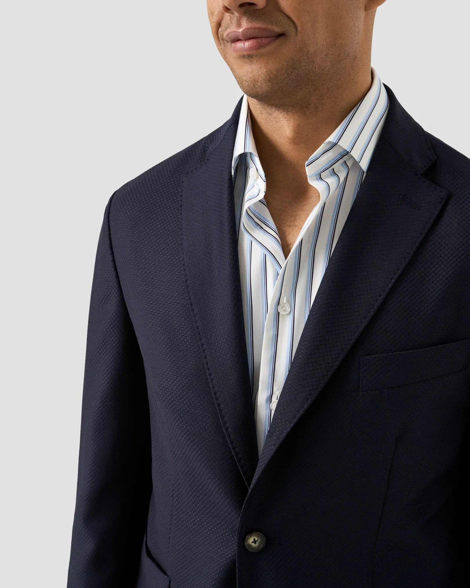 Eton - wool knit soft jacket navy blue wool knit soft jacket