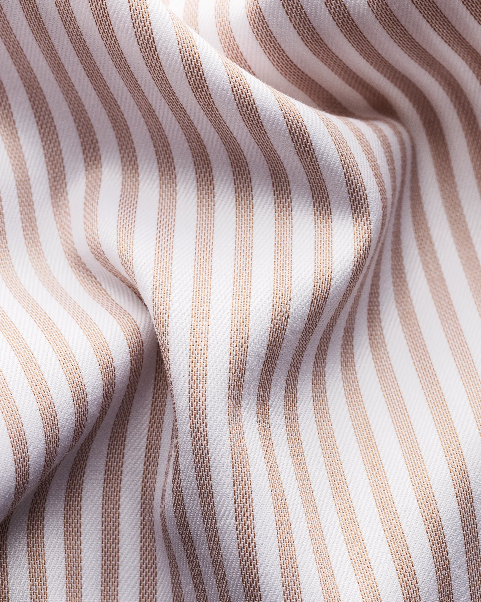 Eton - light brown striped signature twill shirt
