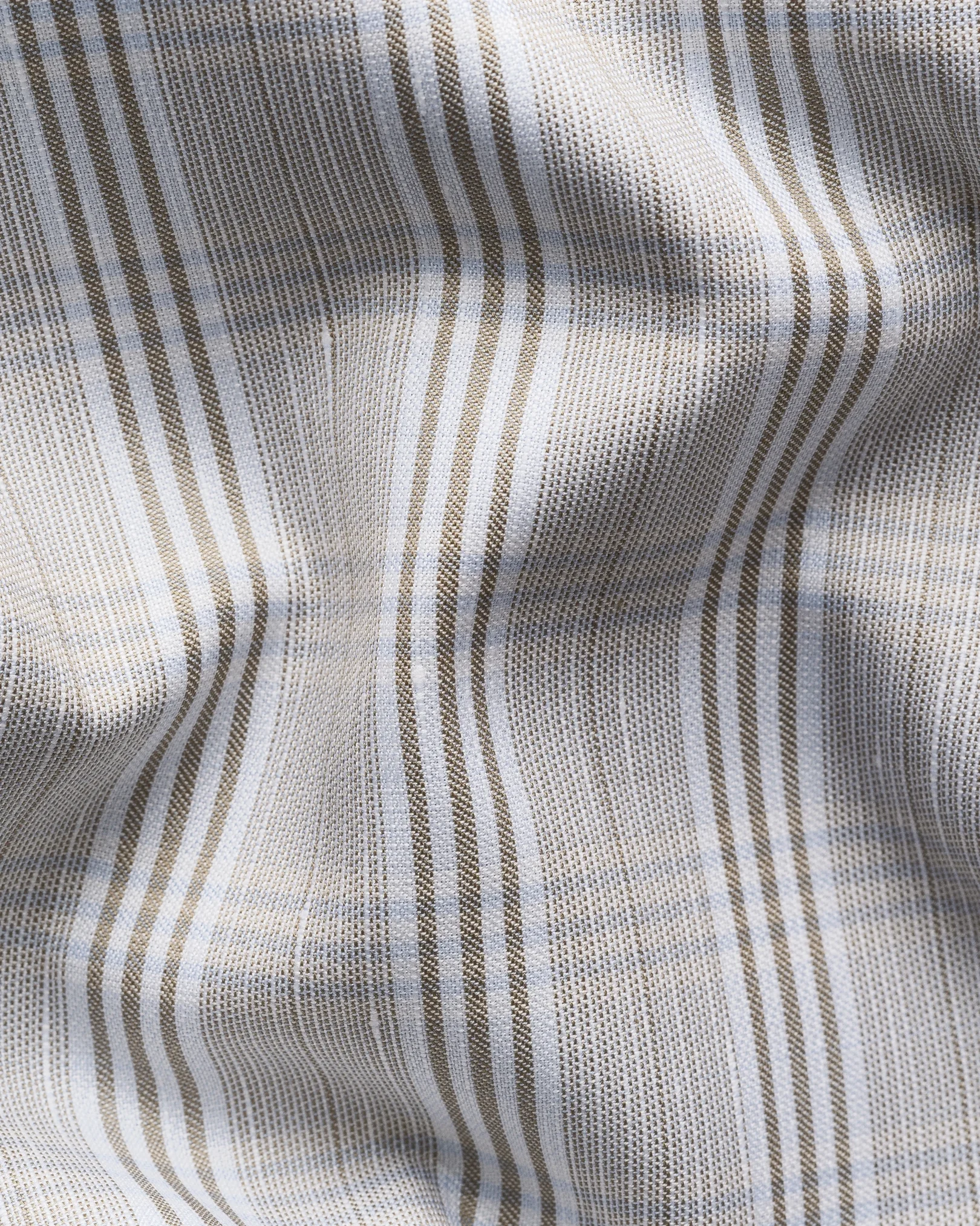 Eton - brown check cotton linen shirt