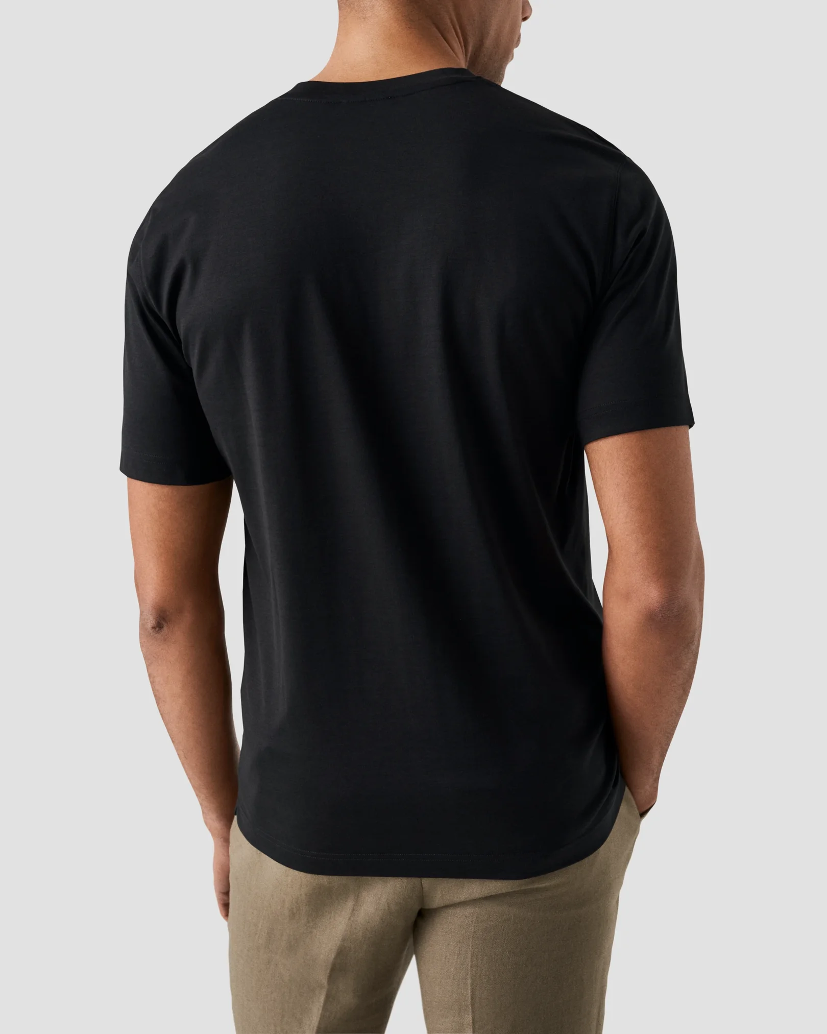 Eton - black cotton and silk t shirt