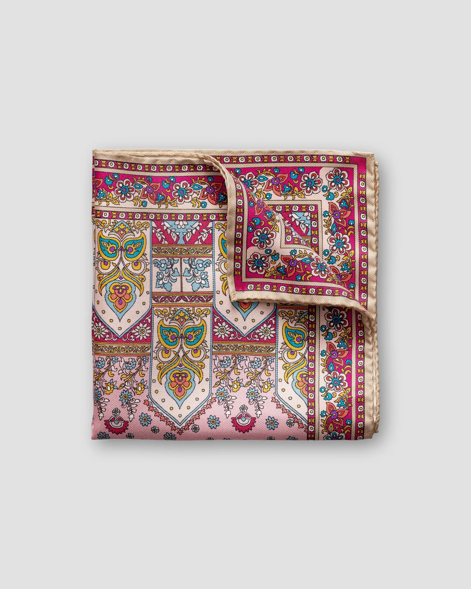 Eton - pink flower print pocket square