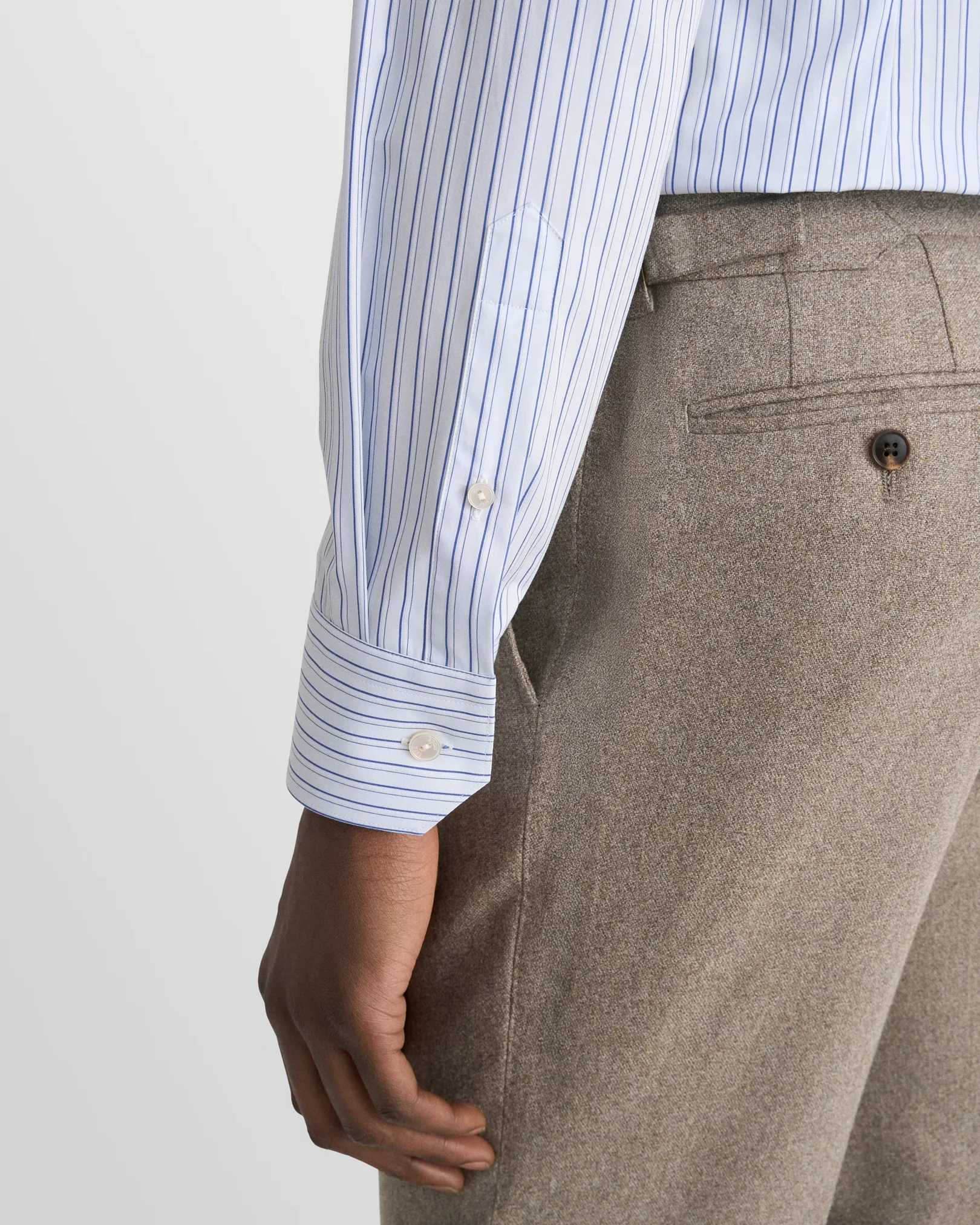 Eton - light blue striped supima 266