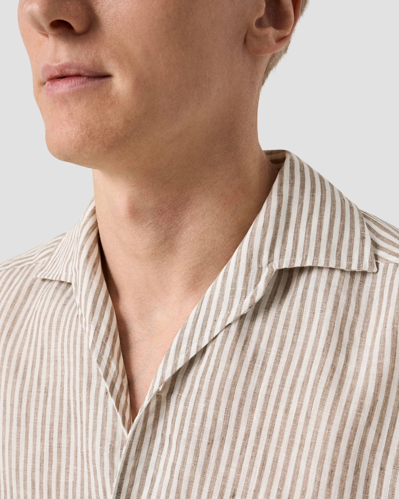 Eton - beige striped linen shirt