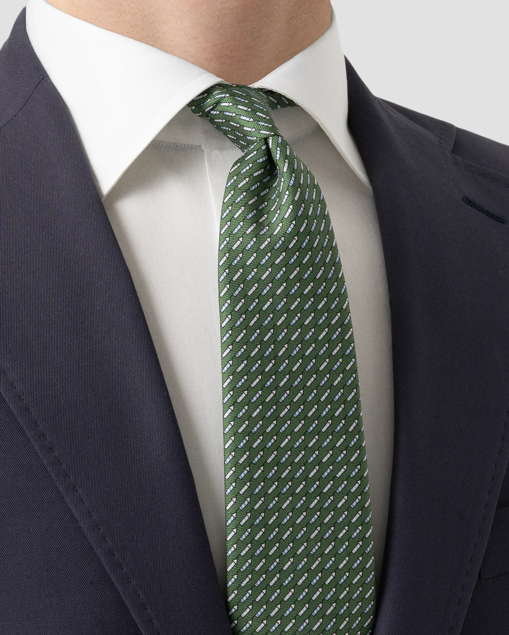 Eton - mid green geometric woven silk tie