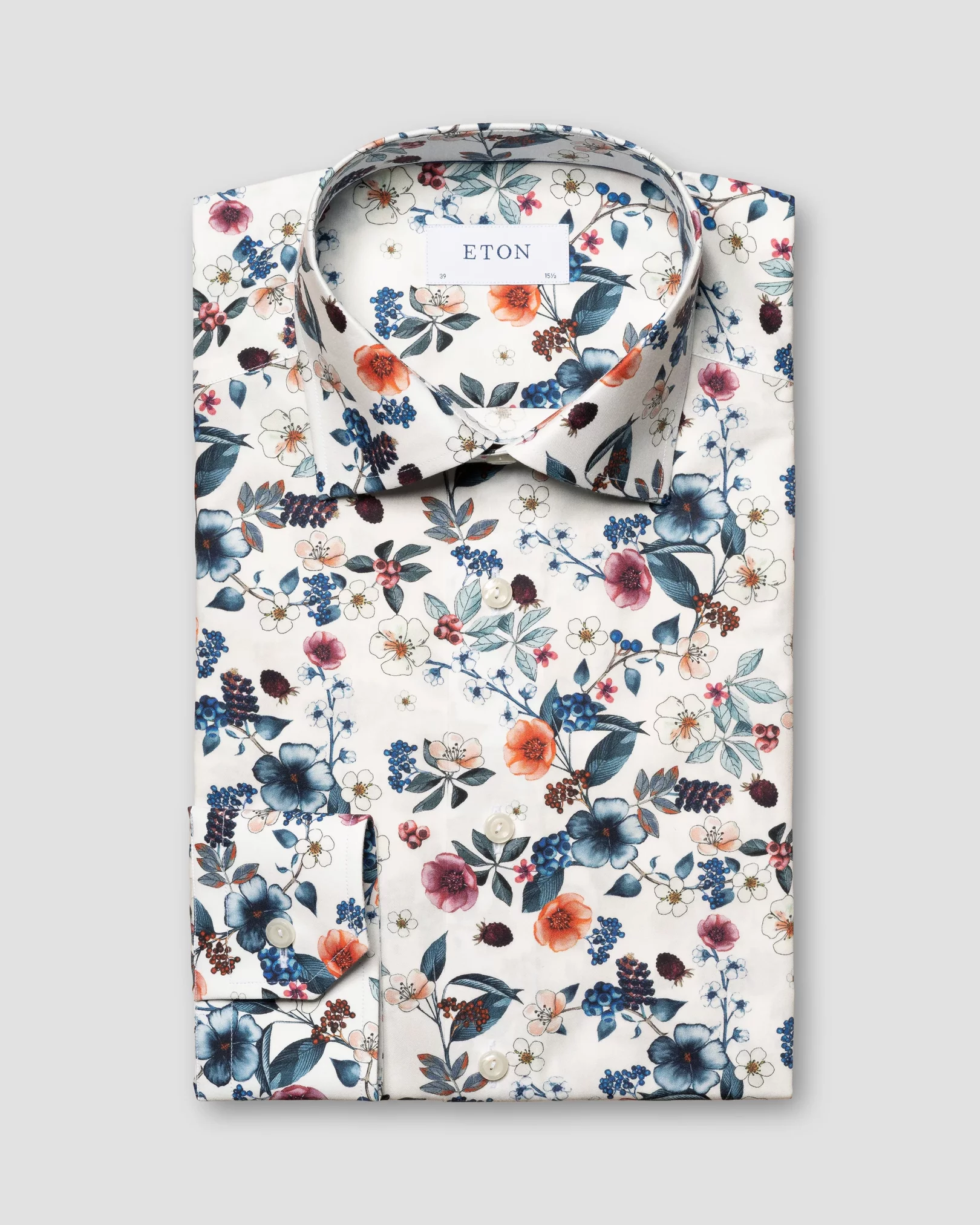 Weißes Signature-Twill-Hemd mit floralem Print