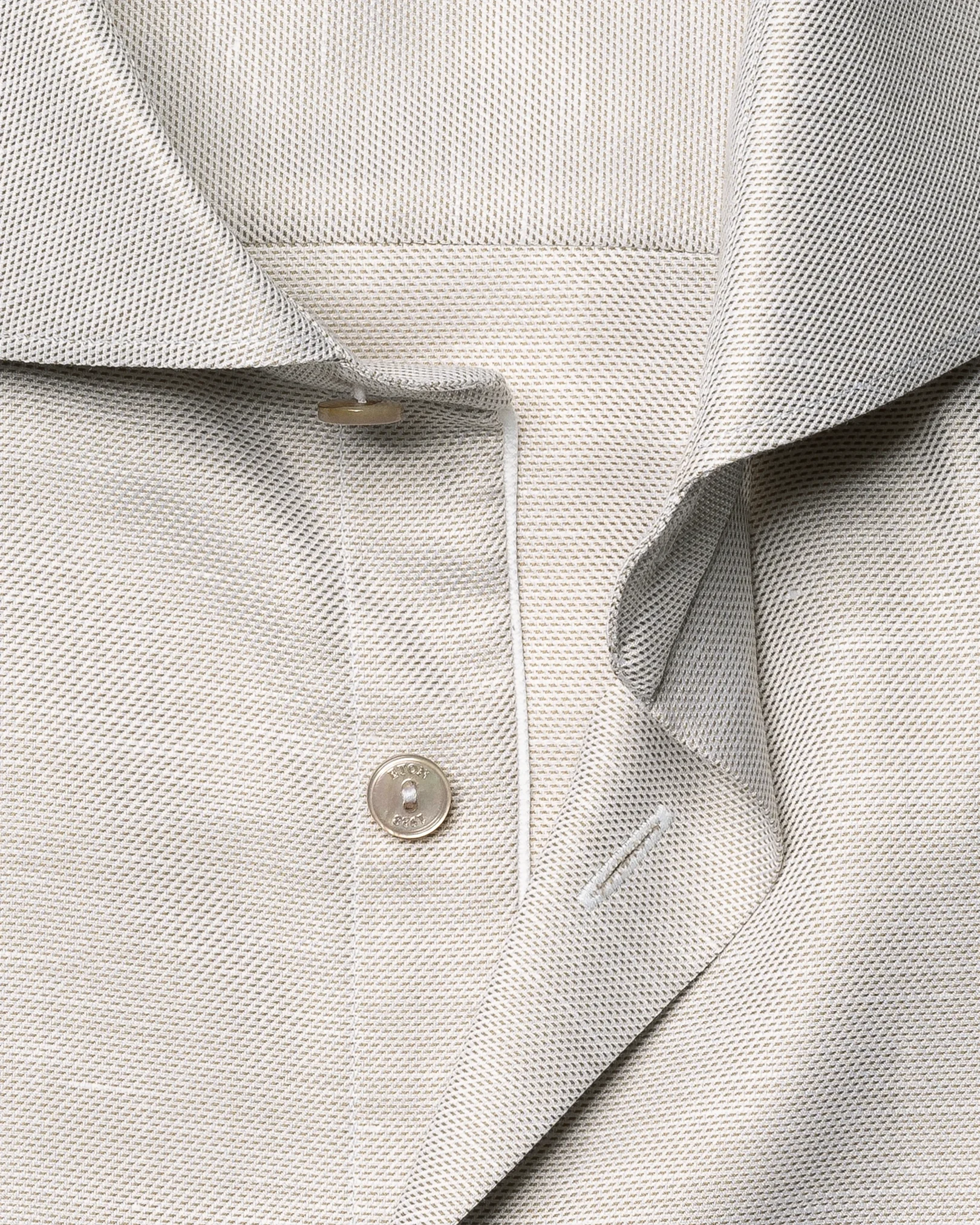 Eton - beige semi solid cotton linen shirt 261