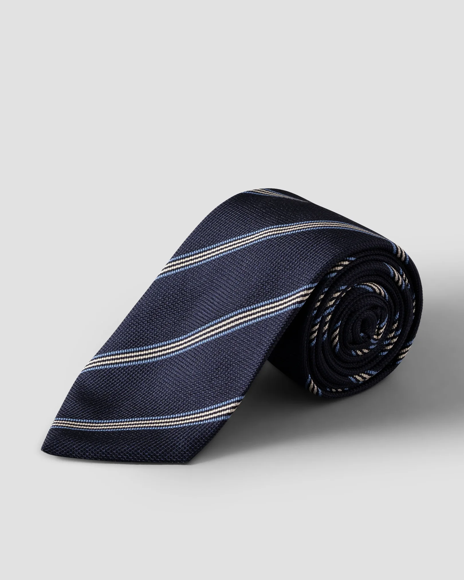 Eton - navy blue striped woven silk tie