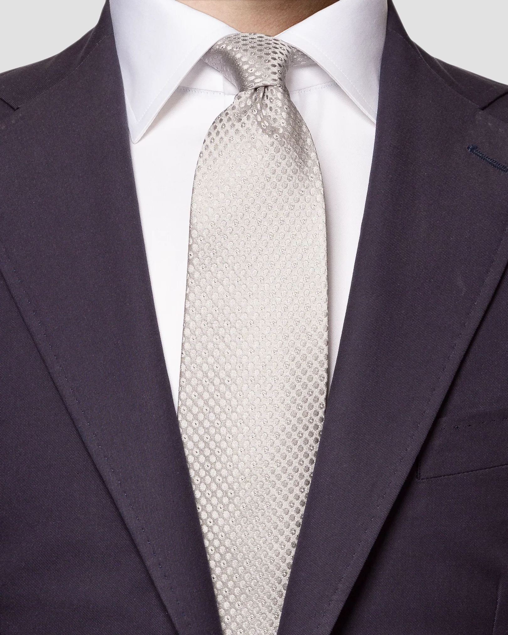 Eton - light grey semi solid tie
