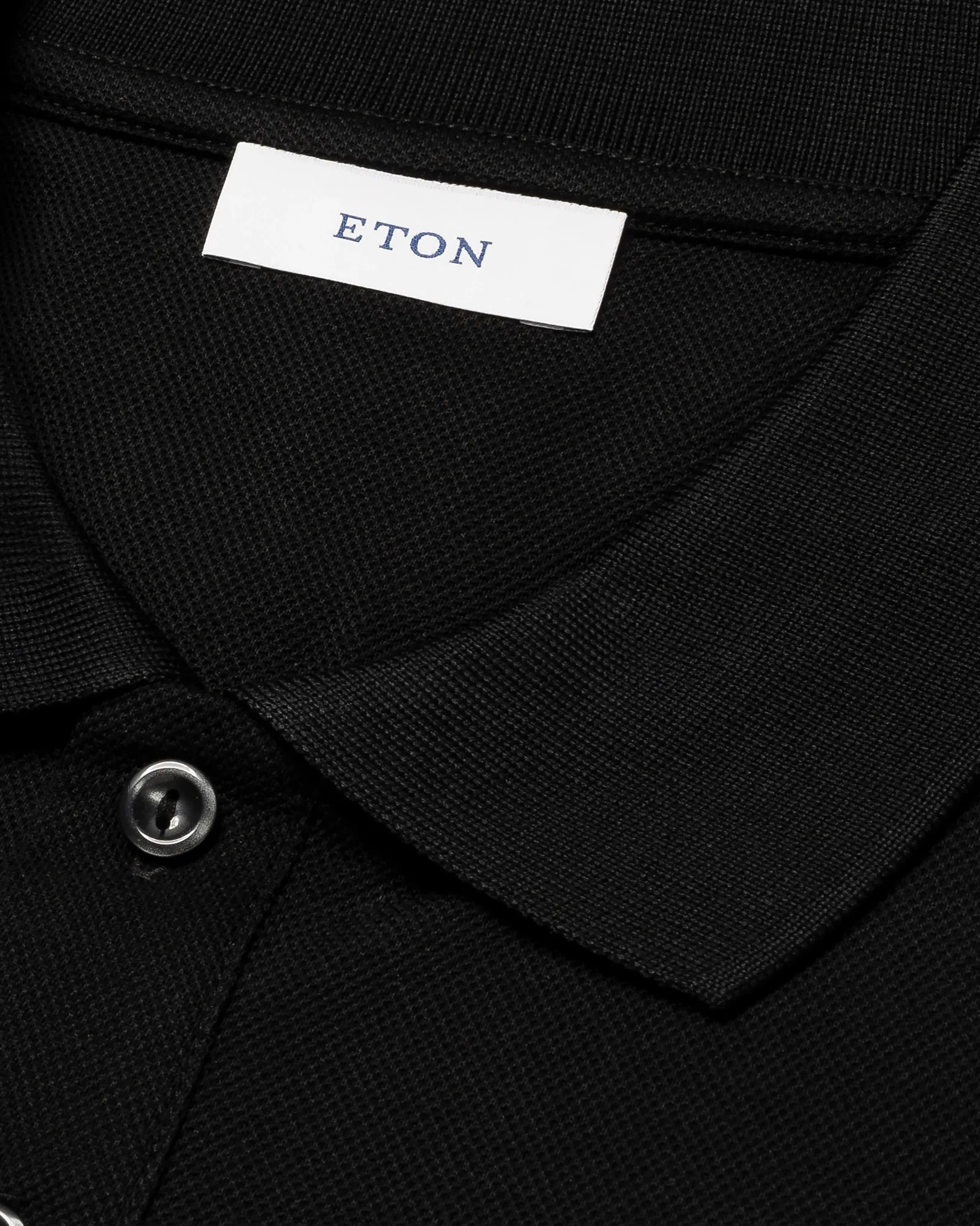 Eton - black filo di scozia solid pique