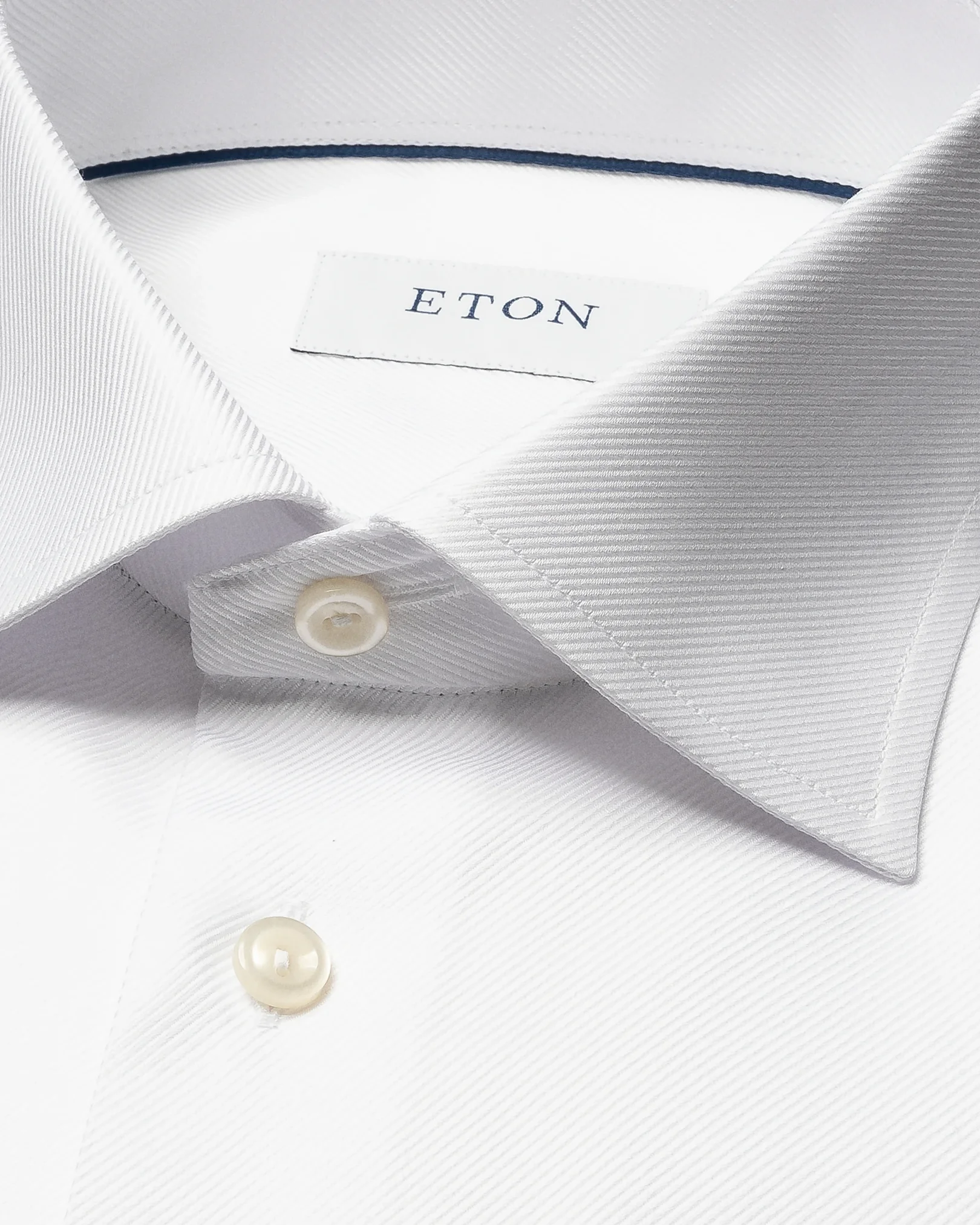 Eton - white textured twill shirt we1