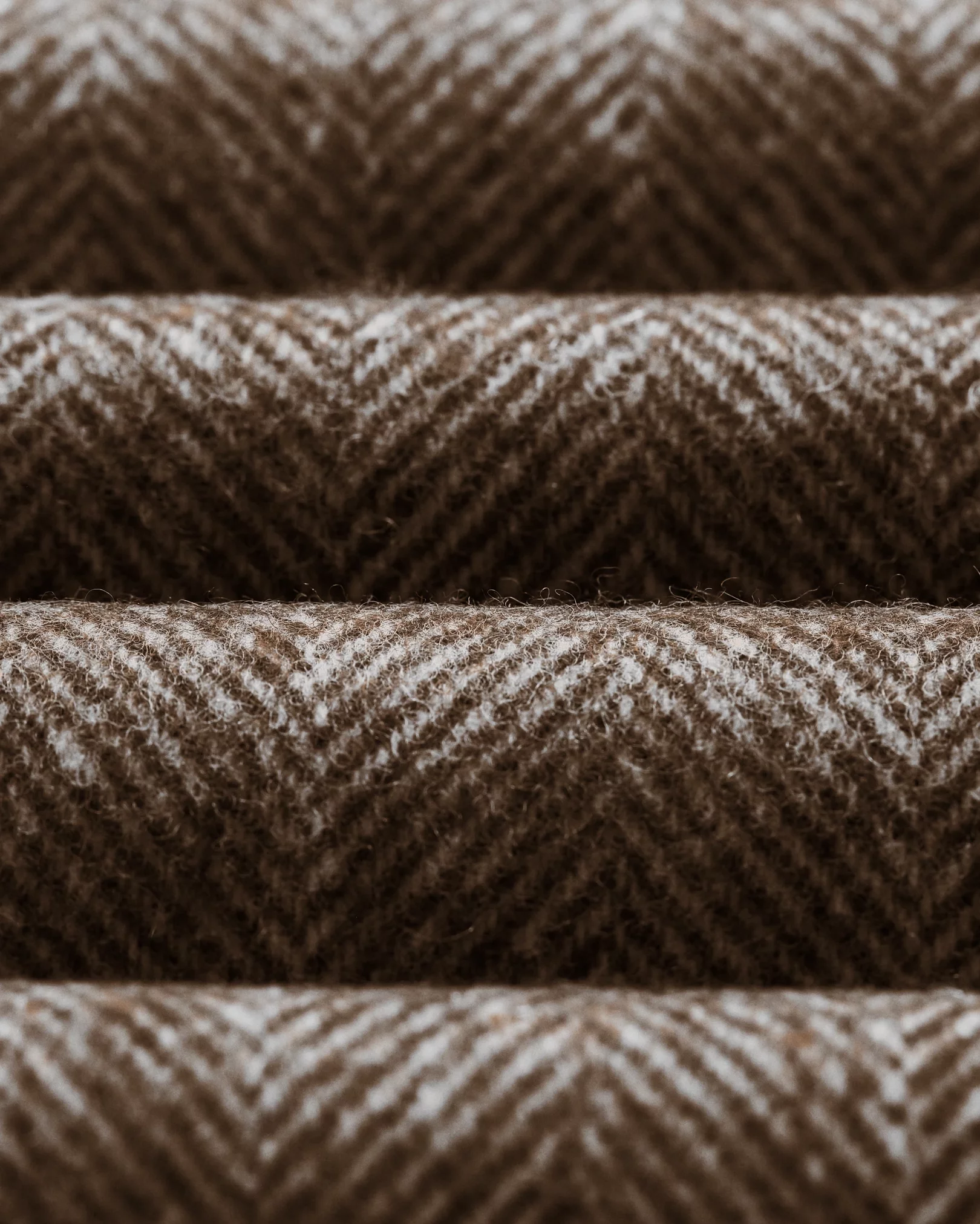 Eton - brown herringbone wool scarf