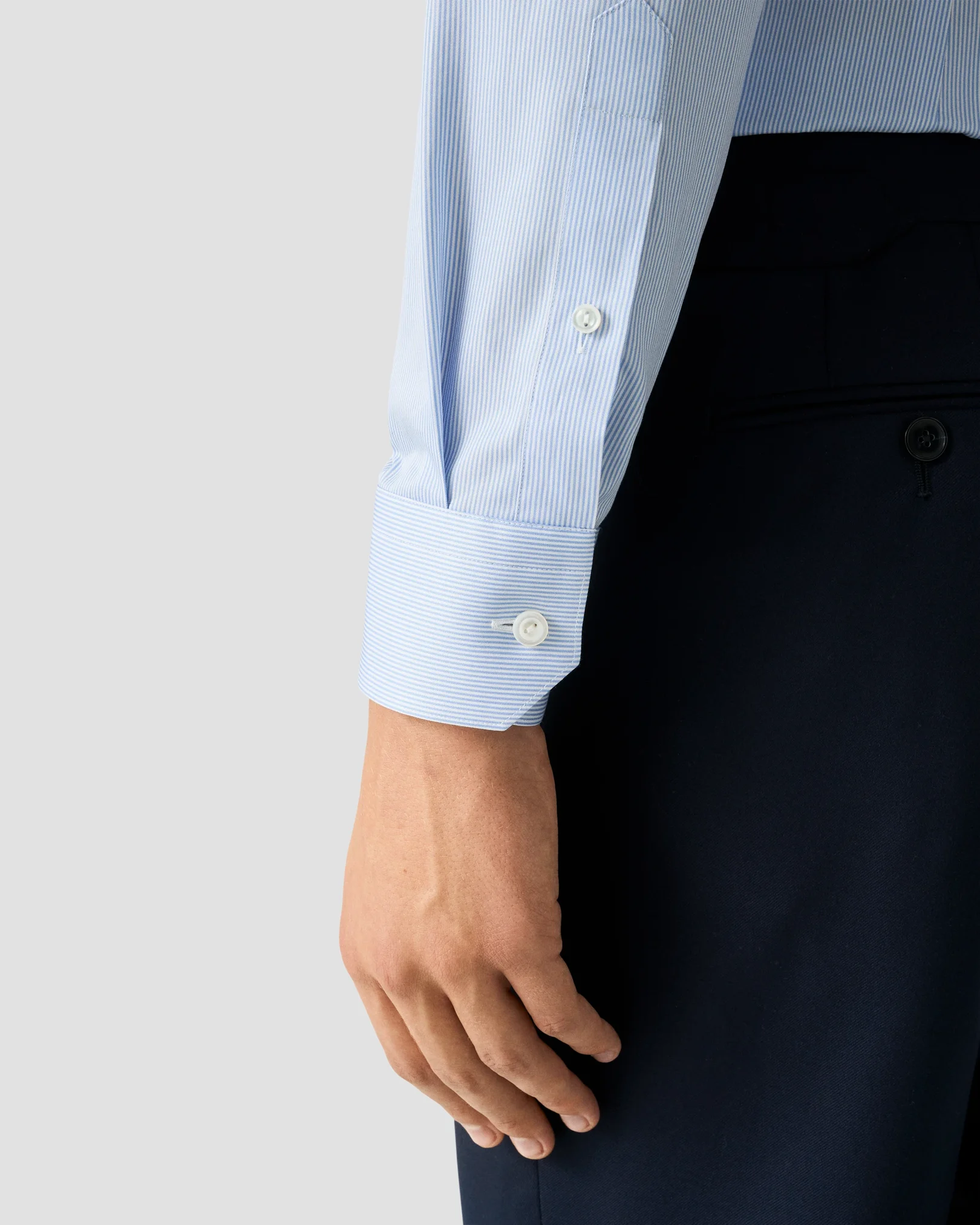 Eton - Randig poplinskjorta i Supima 120