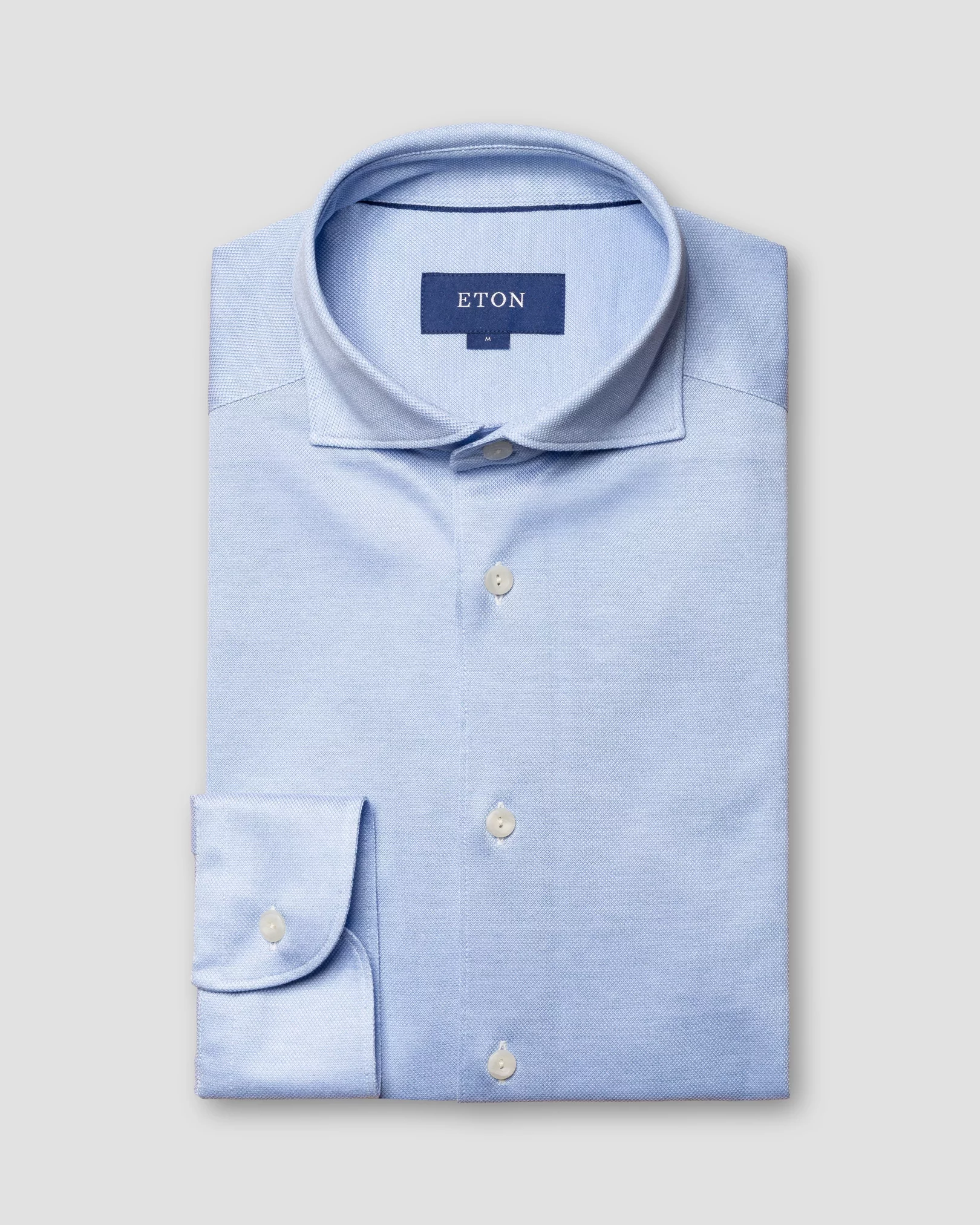 Light blue piqué shirt - long sleeve - Eton