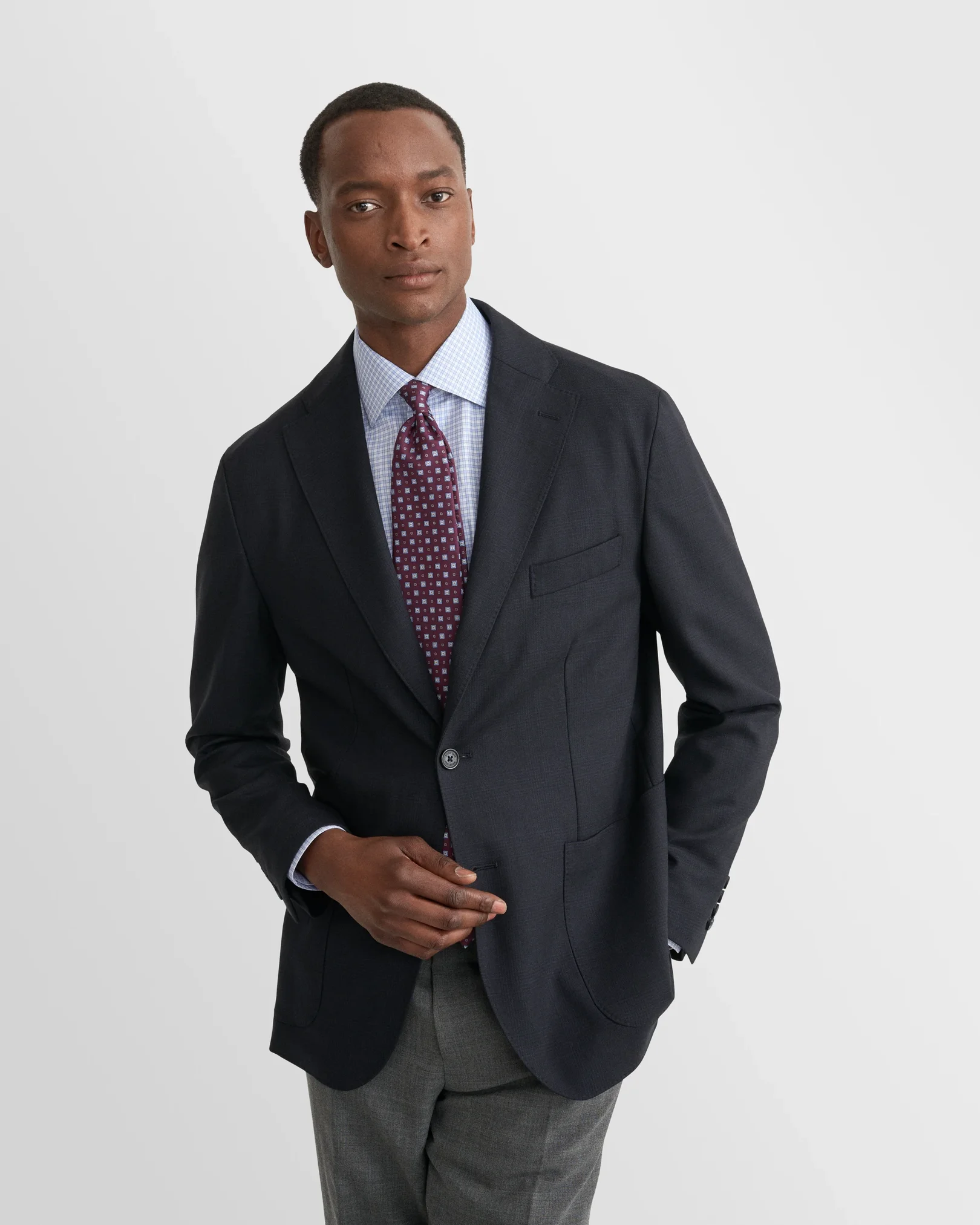 Eton - mid blue check signature twill shirt 263