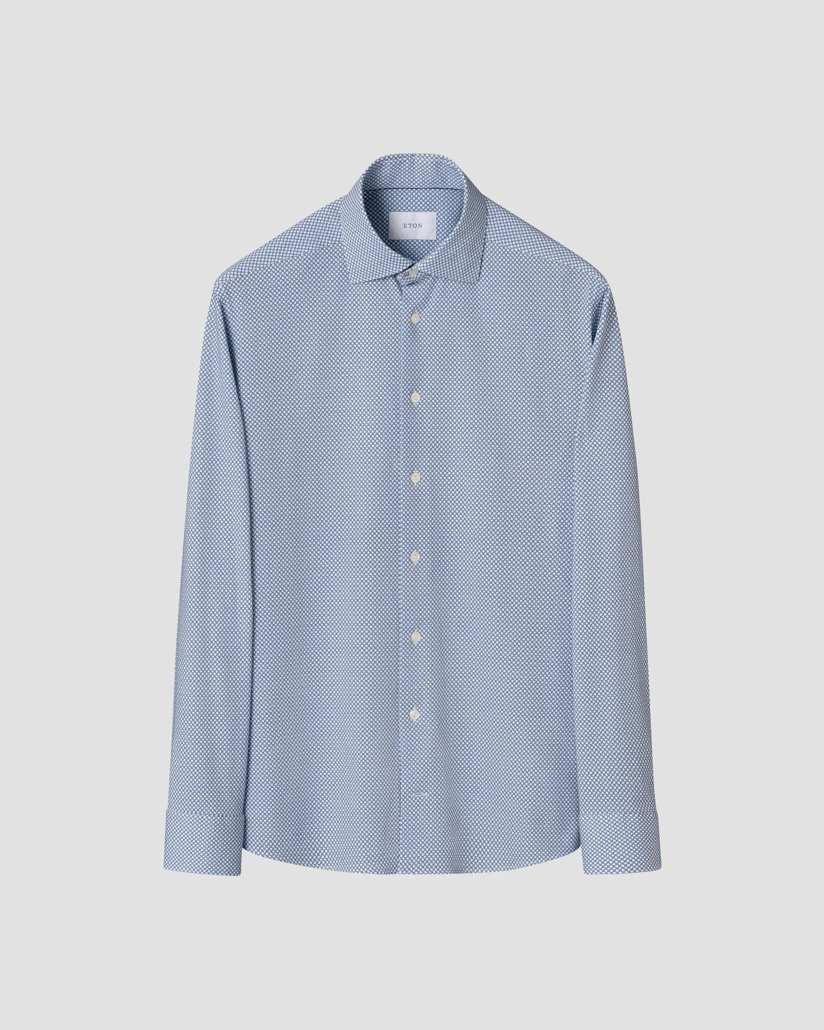 Eton - mid blue geometric jersey stretch