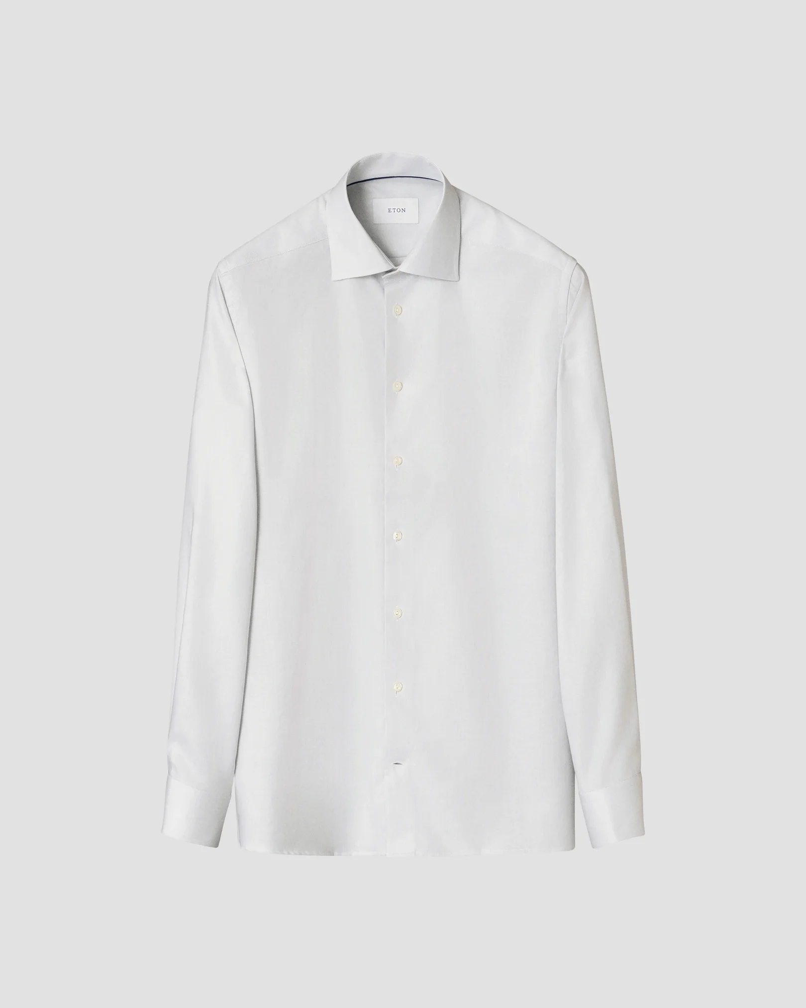 Eton - light grey melange semi solid fine twill shirt 260