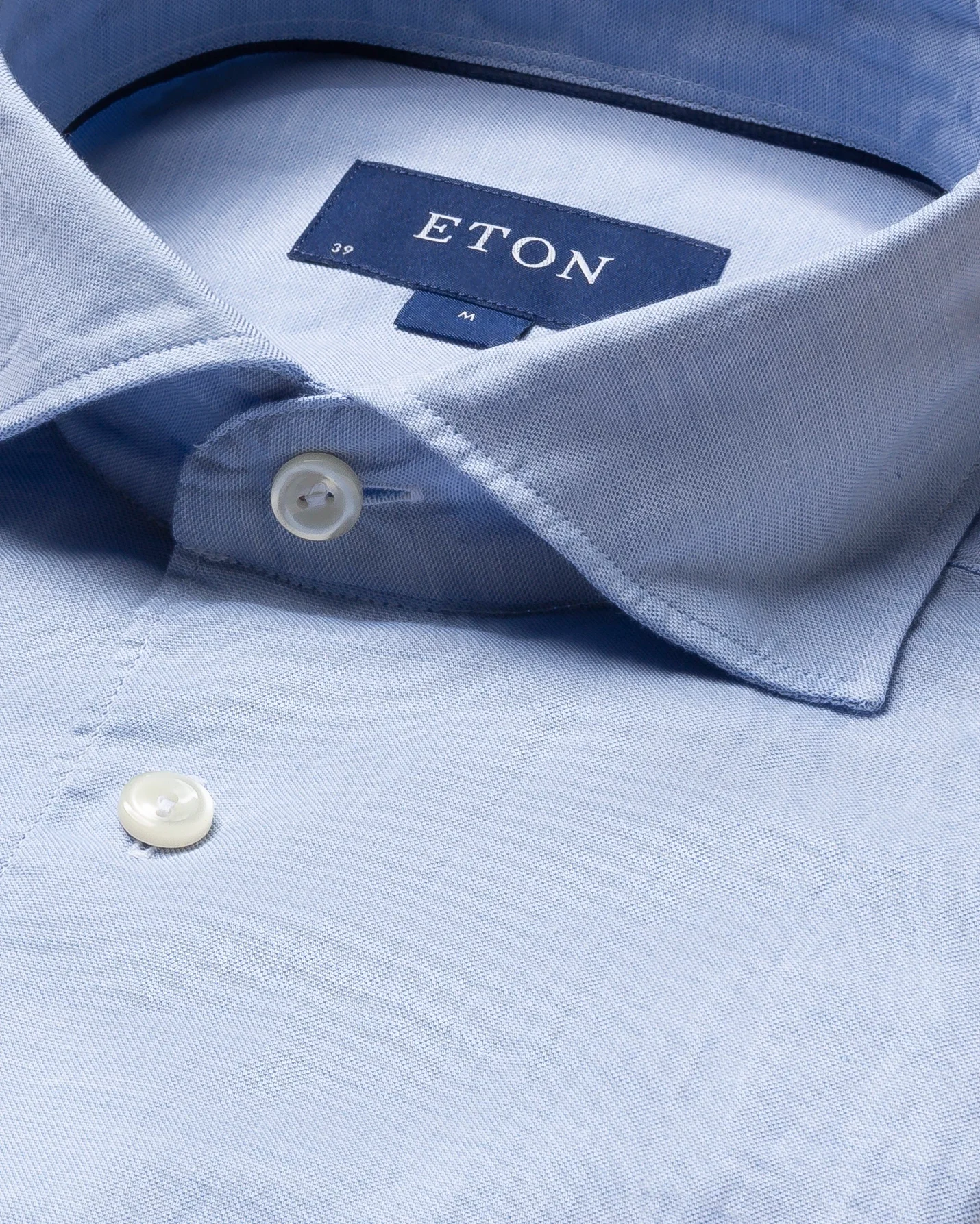 Eton - light blue cotton silk shirt soft