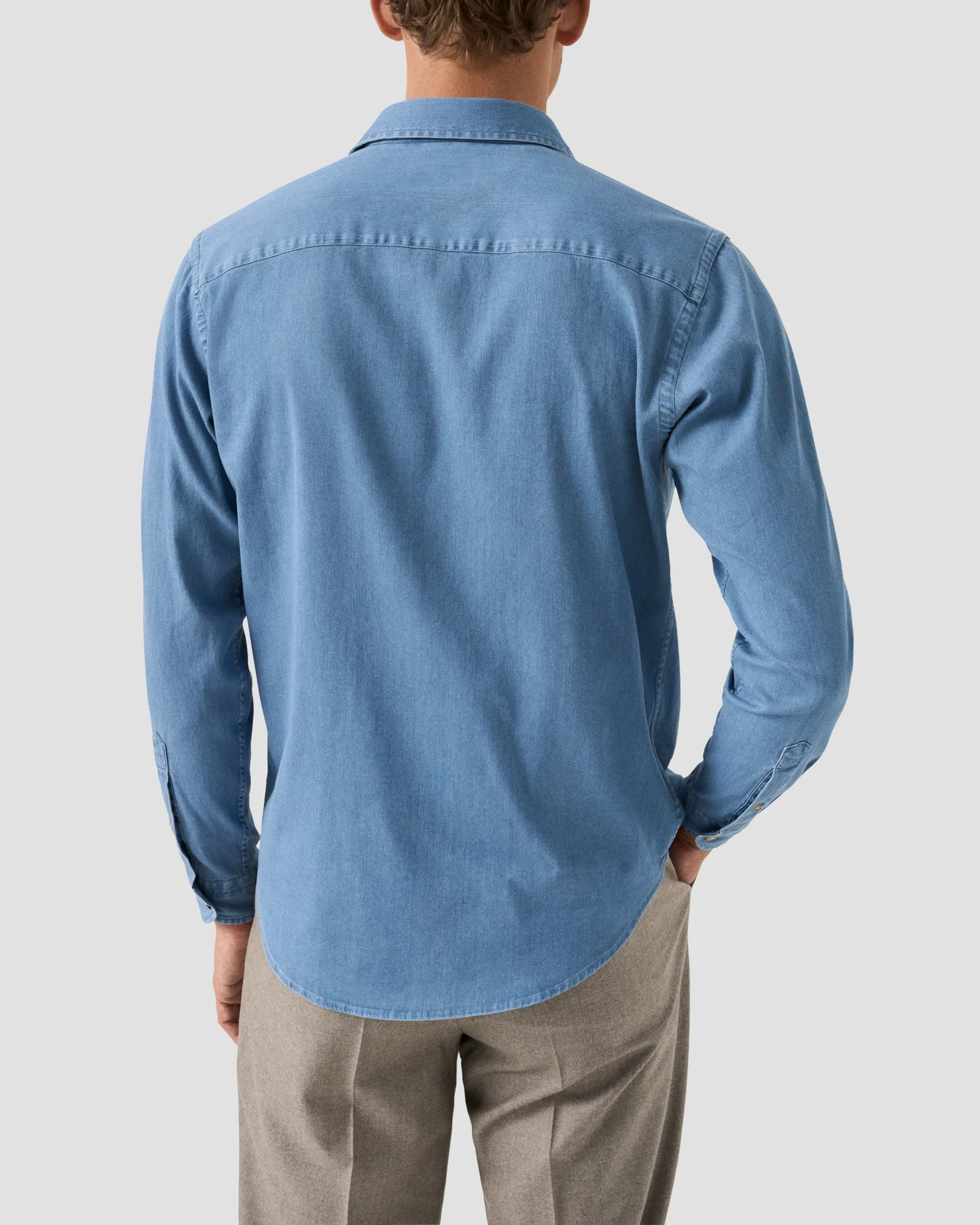 Eton - light wash denim stretch shirt