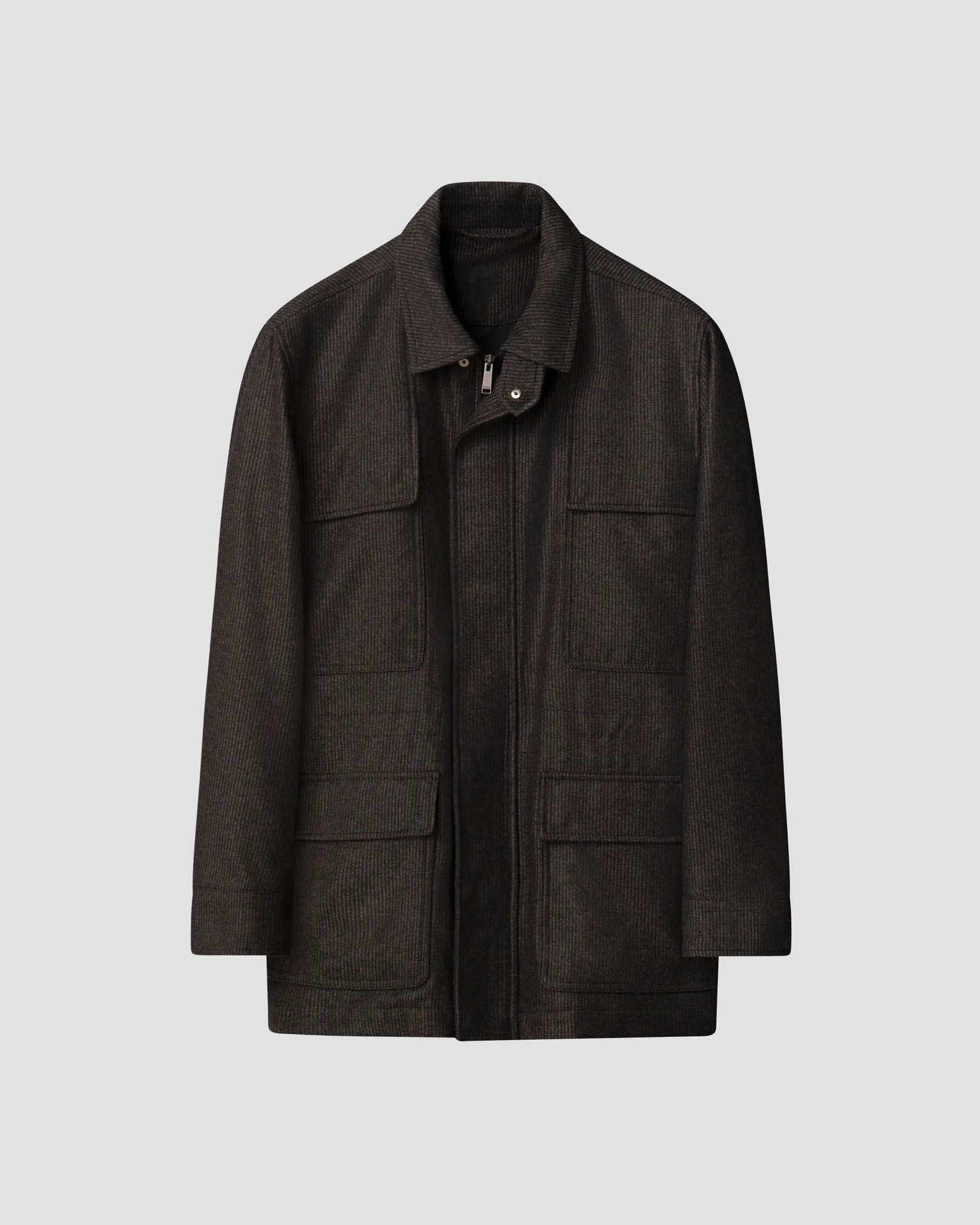 Eton - dark brown wool cashmere travel jacket