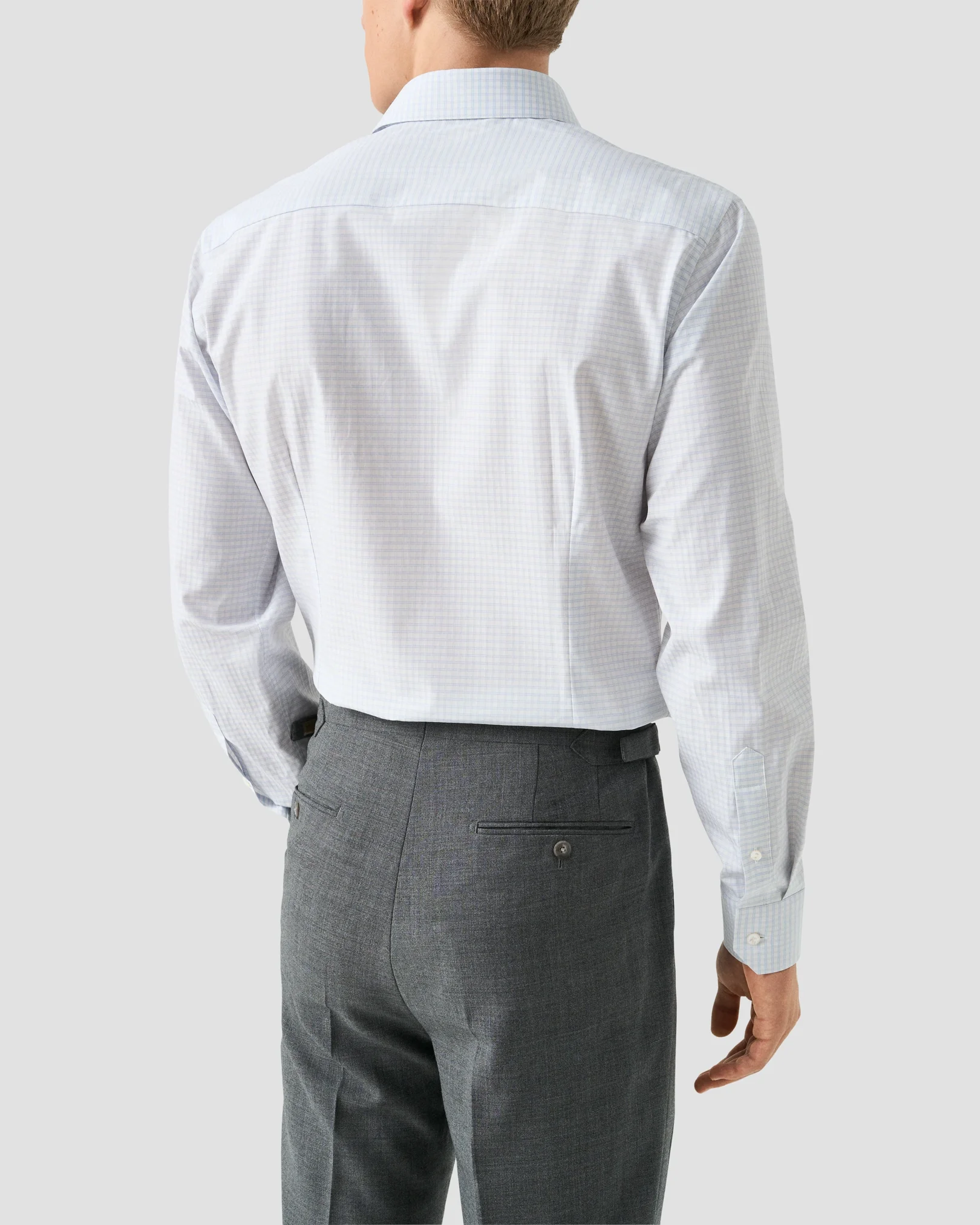 Eton - check supima 120 shirt cutaway