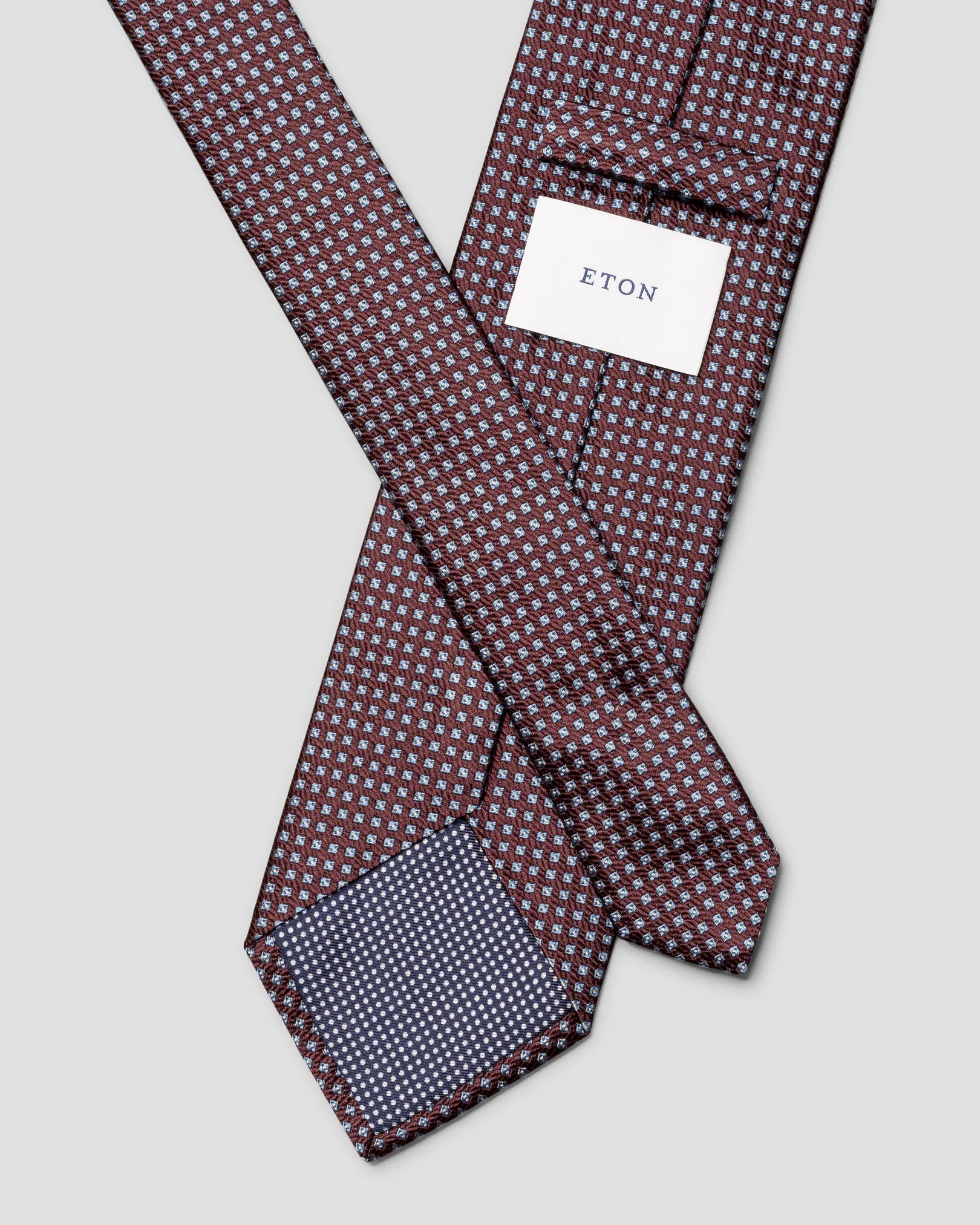 Eton - dark red dot woven silk tie