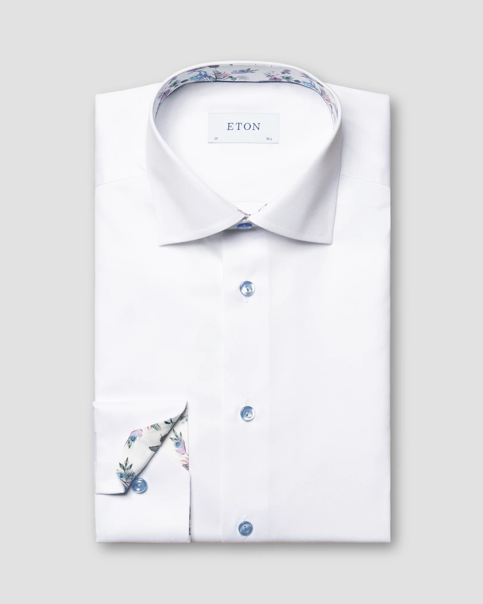 Eton - white signature twill elegent floral details