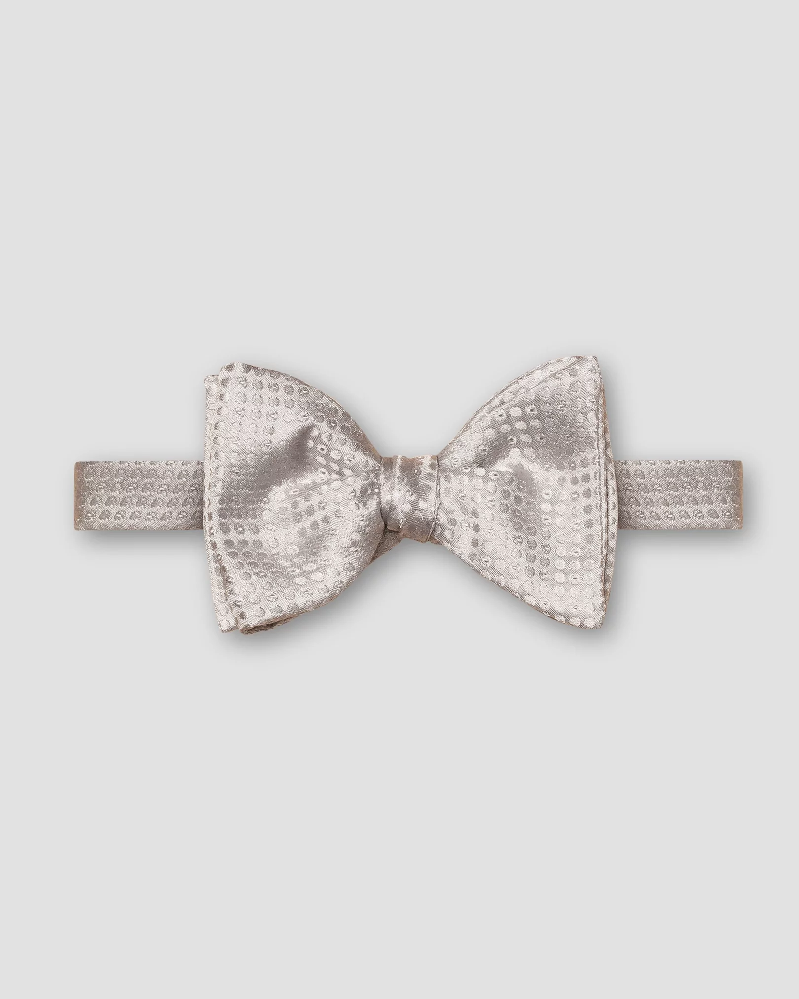Light Gray Semi Solid Jacquard Silk Bow Tie — Ready Tied - Eton