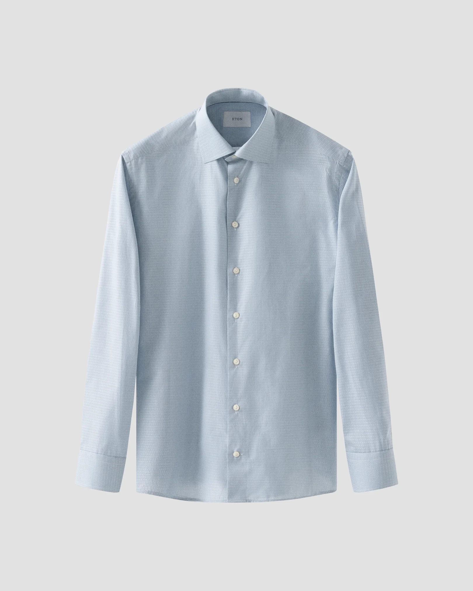 Eton - mid blue semi solid signature dobby shirt