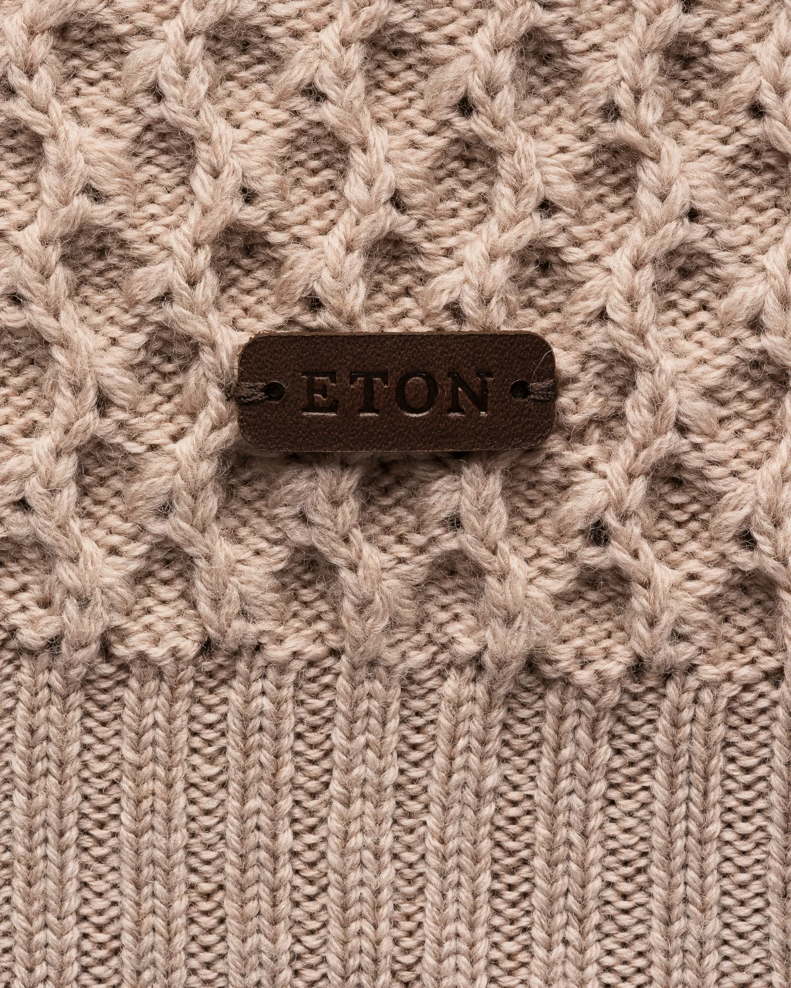 Eton - beige merino heavy structure turtle neck