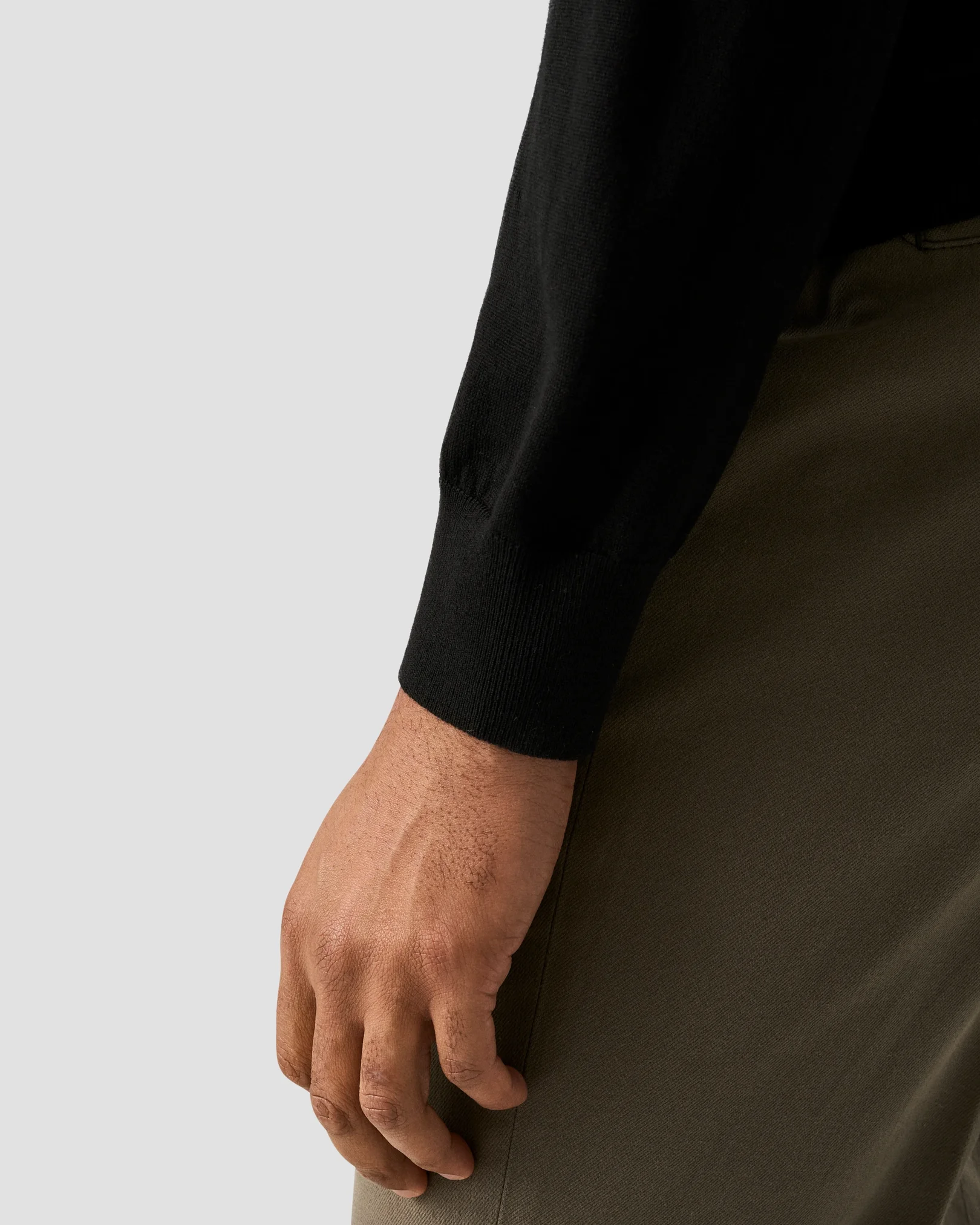 Eton - black merino 14guage knit