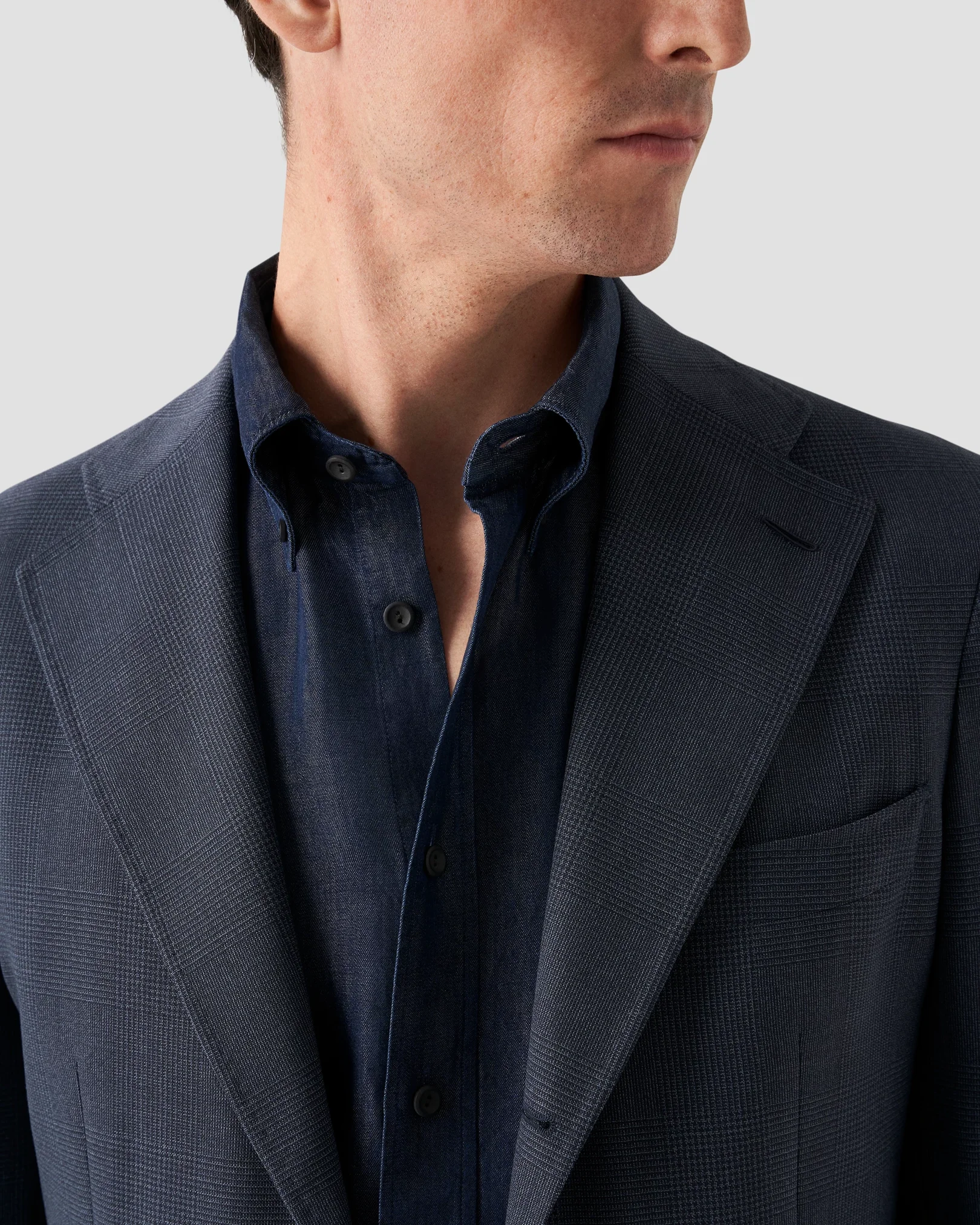 Eton - navy blue indigo lyocell shirt