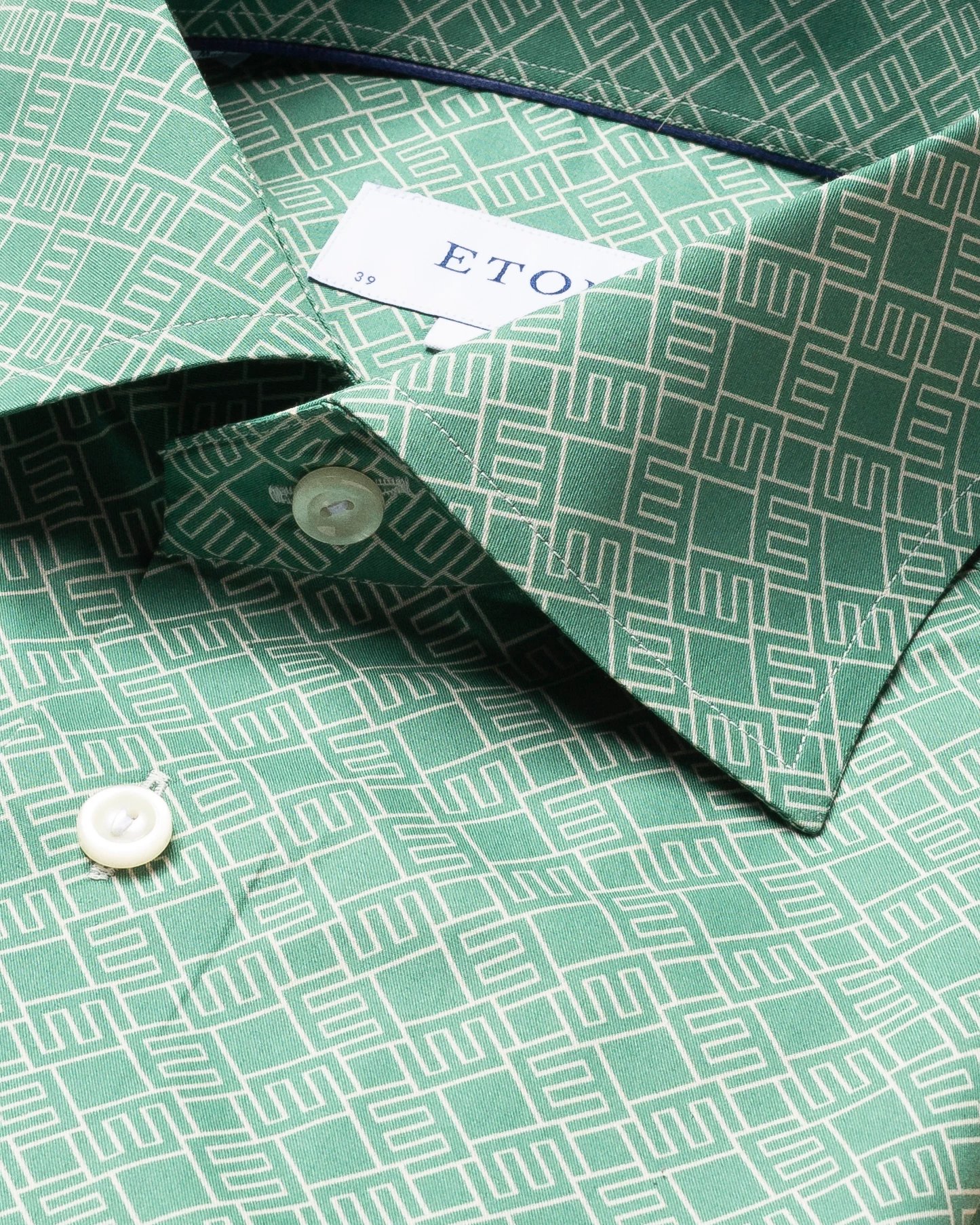 Eton - jade green double e logo shirt