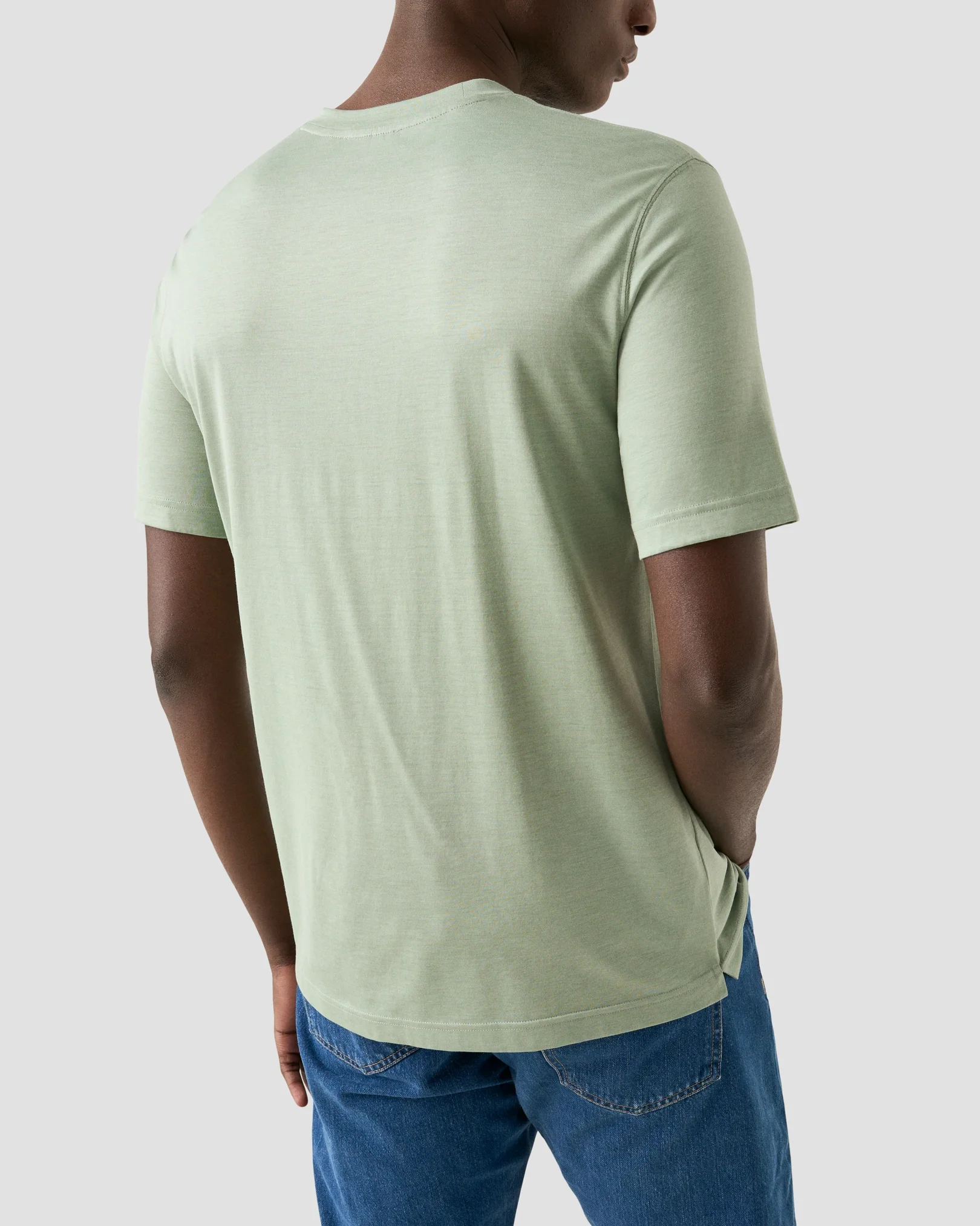 Eton - mid green cotton and silk t shirt