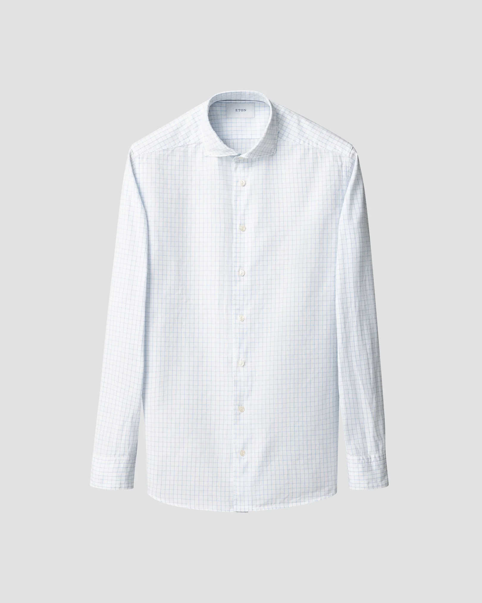 Eton - check royal oxford shirt light blue check