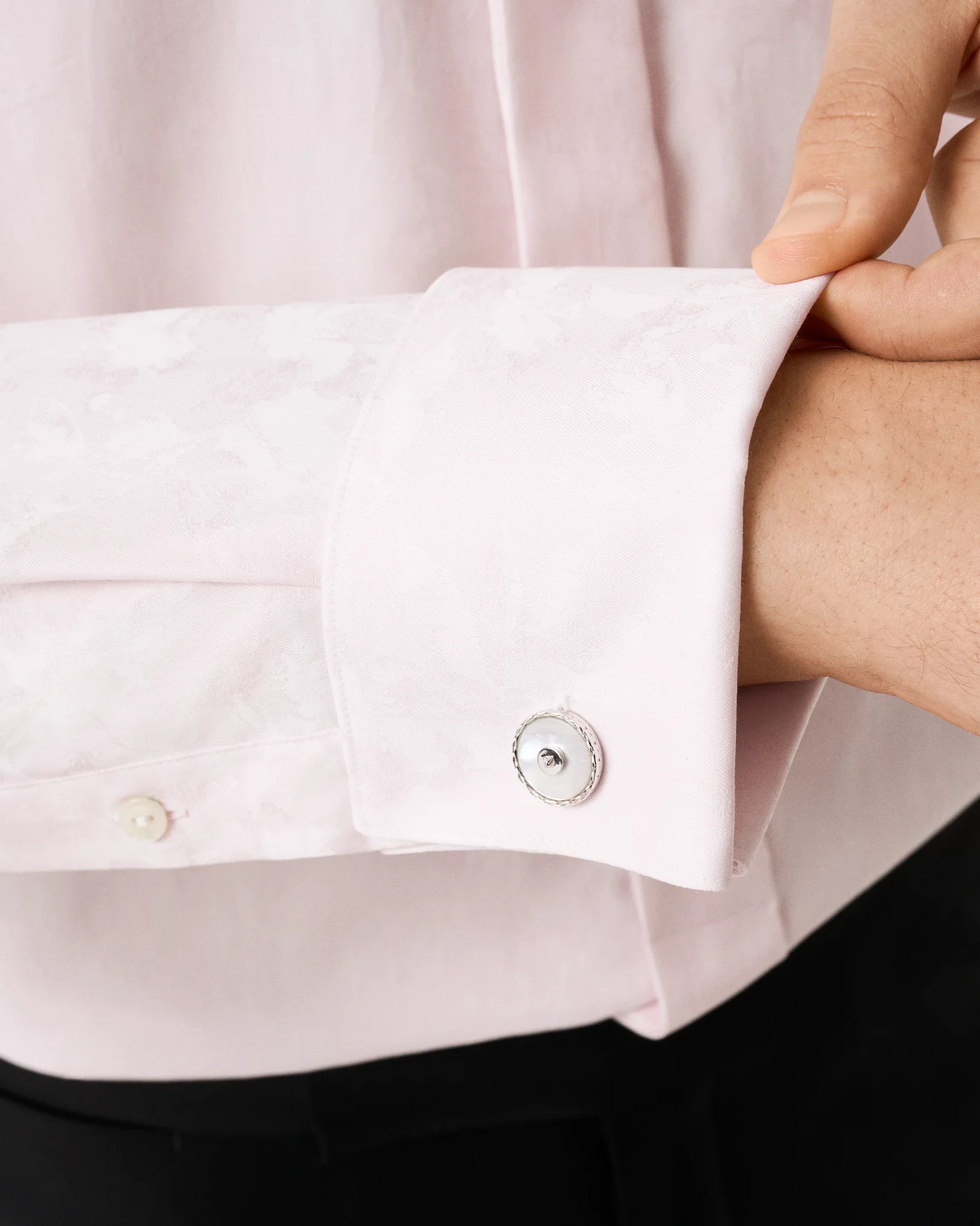 Eton - pink floral jacquard shirt