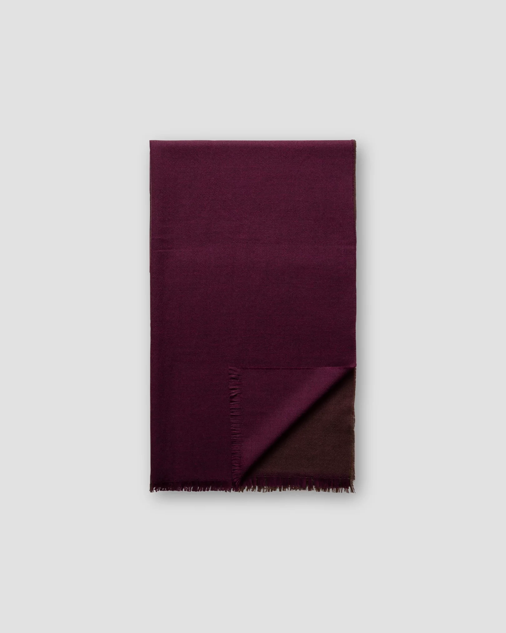 Eton - burgundy brown shades fringed wool scarf