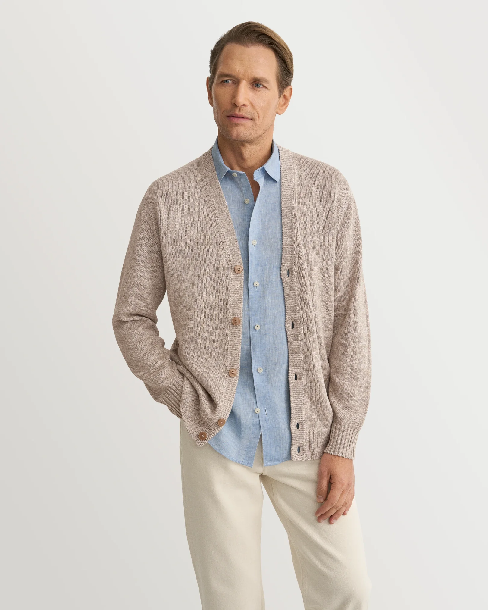 Eton - Light blue Solid Linen Shirt