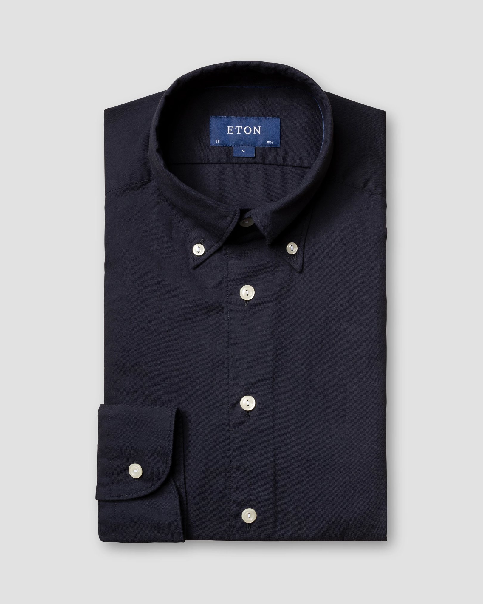 Eton - navy lightweight flannel shirt